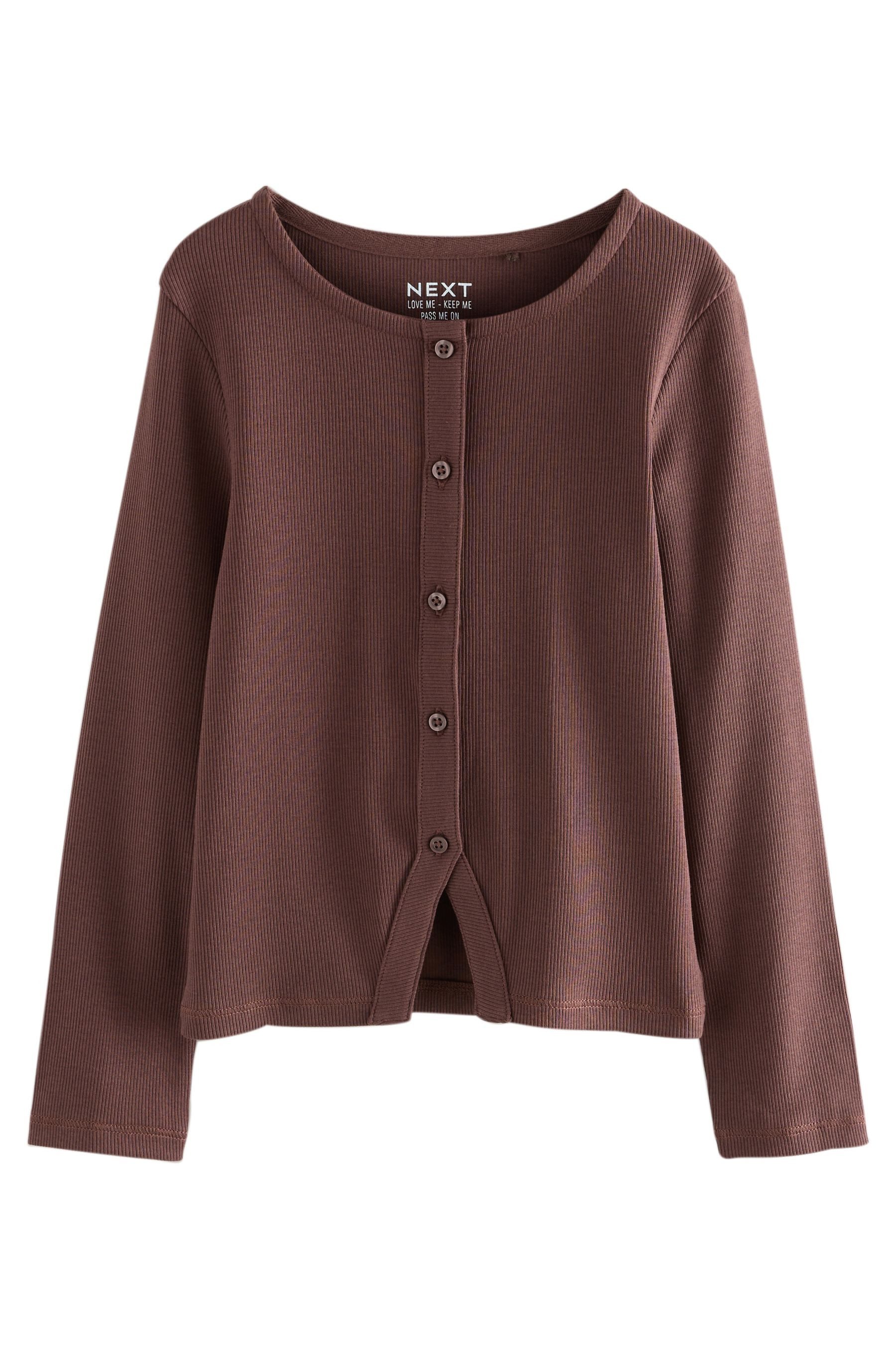 Next Strickjacke Gerippte langärmelige Strickjacke (1-tlg)