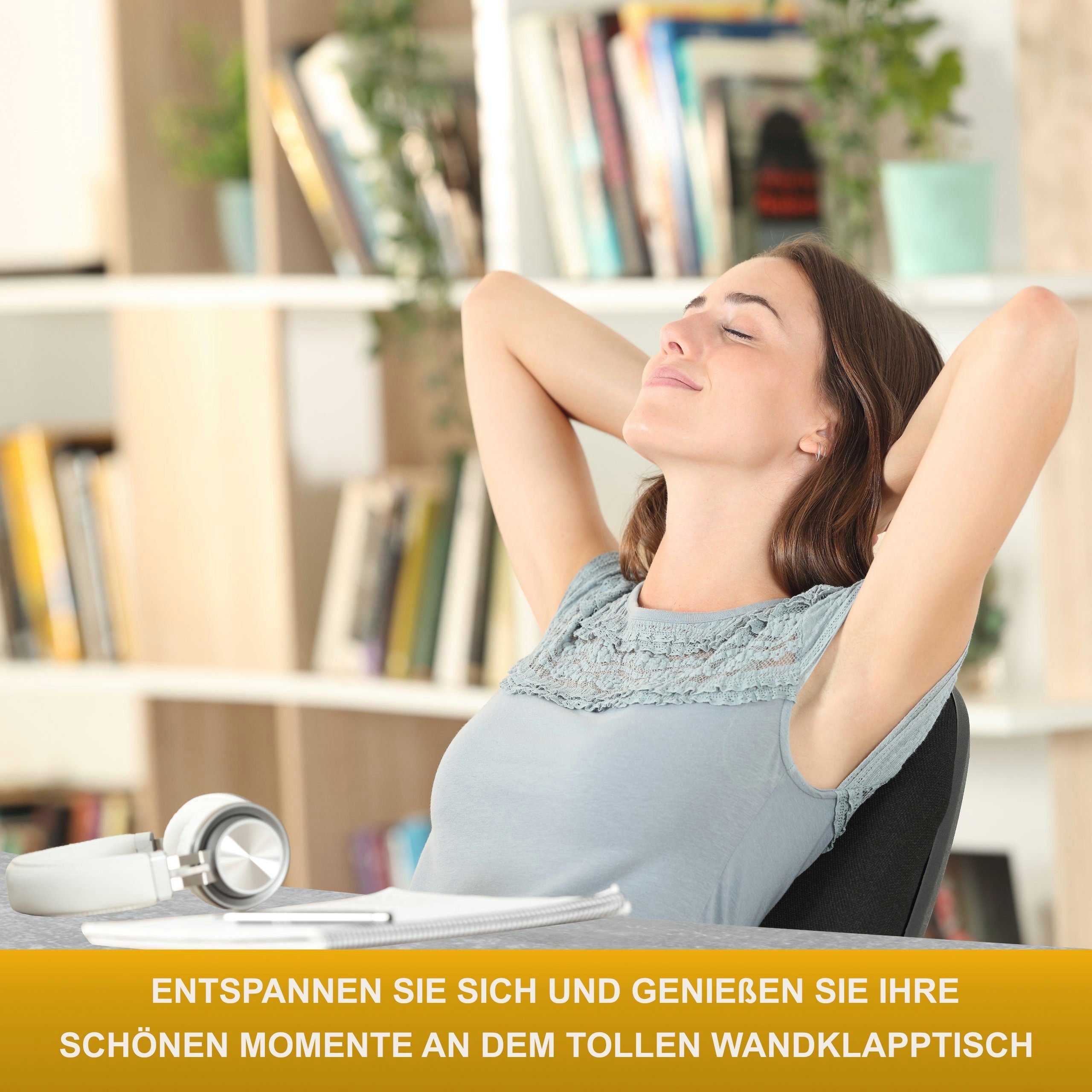 Wandklapptisch Wand Schreibtisch Küchentisch Produktgestaltung Beton 80x50 KDR Klapptisch Tisch, Esstisch