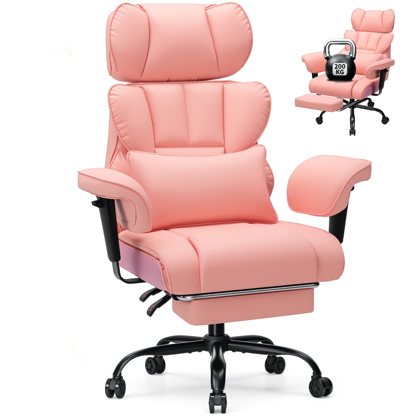 Hoffree Bürostuhl (ergonomisch Gaming-Stuhl Kunstleder), mit verstellbarer günstig online kaufen