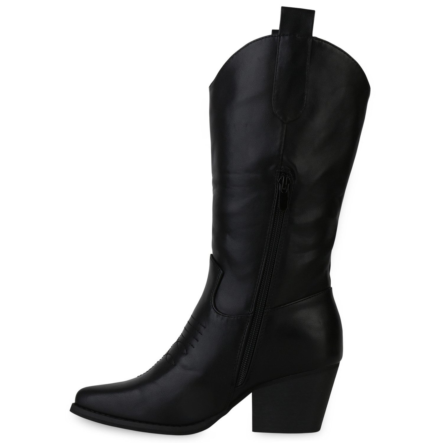 VAN HILL 839874 Cowboystiefel Damen Stiefel Cowboystiefel Stickereien Holzo günstig online kaufen