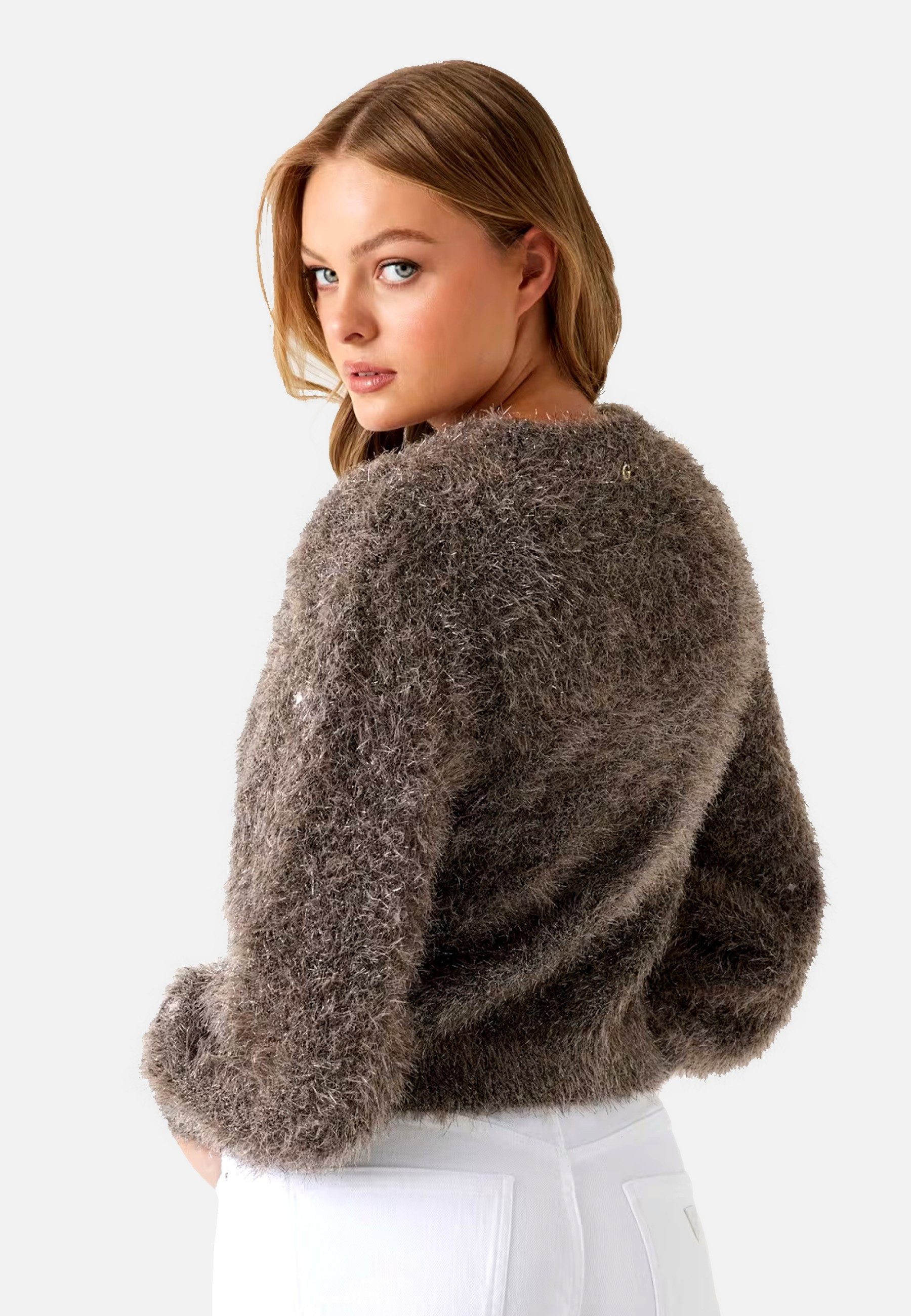 Guess Strickpullover Pullover Kira Strickpullover R-Neck (1-tlg)