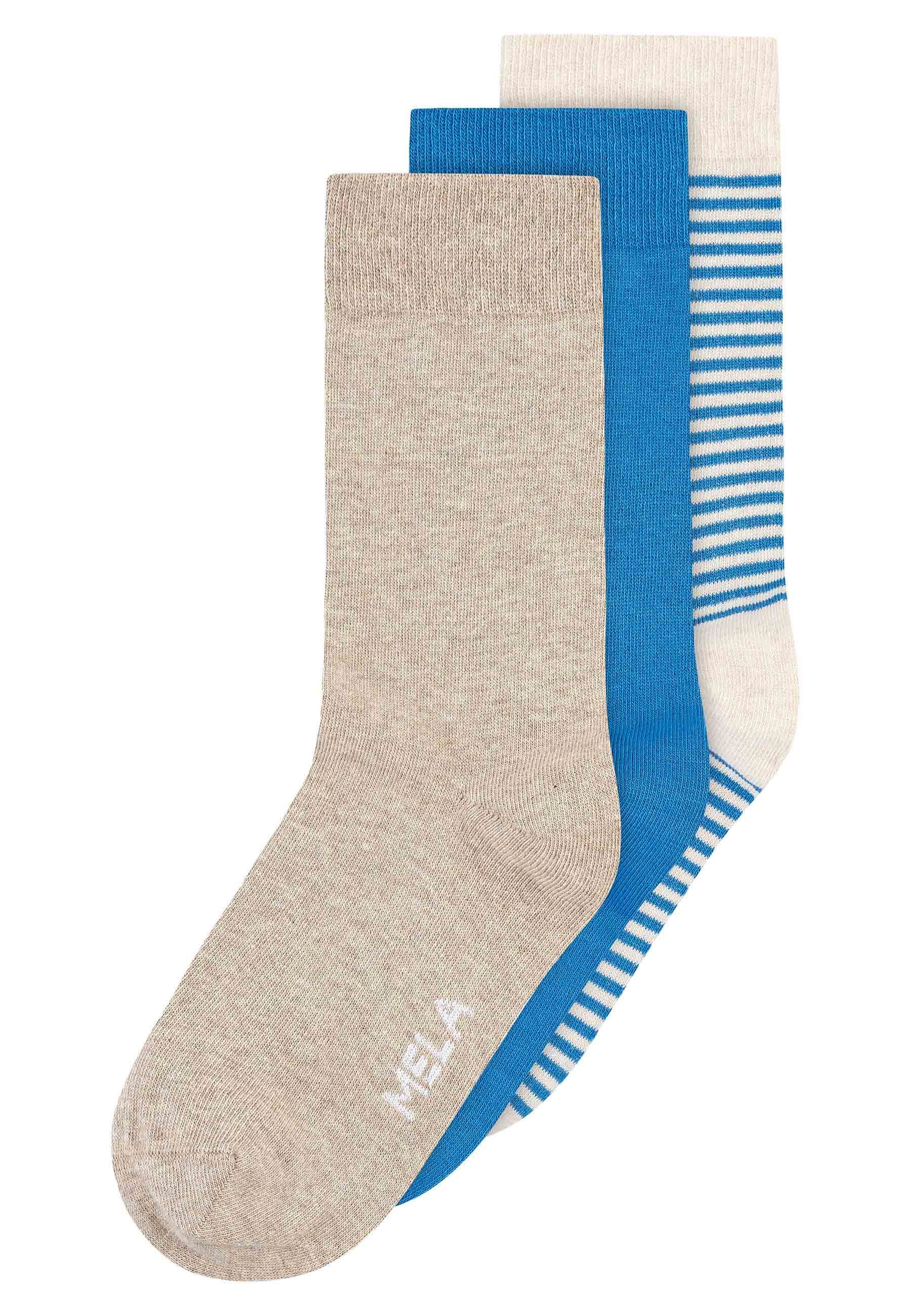 MELA Socken Basic Socken 3 Paare Frei von Polyester und Polyamid