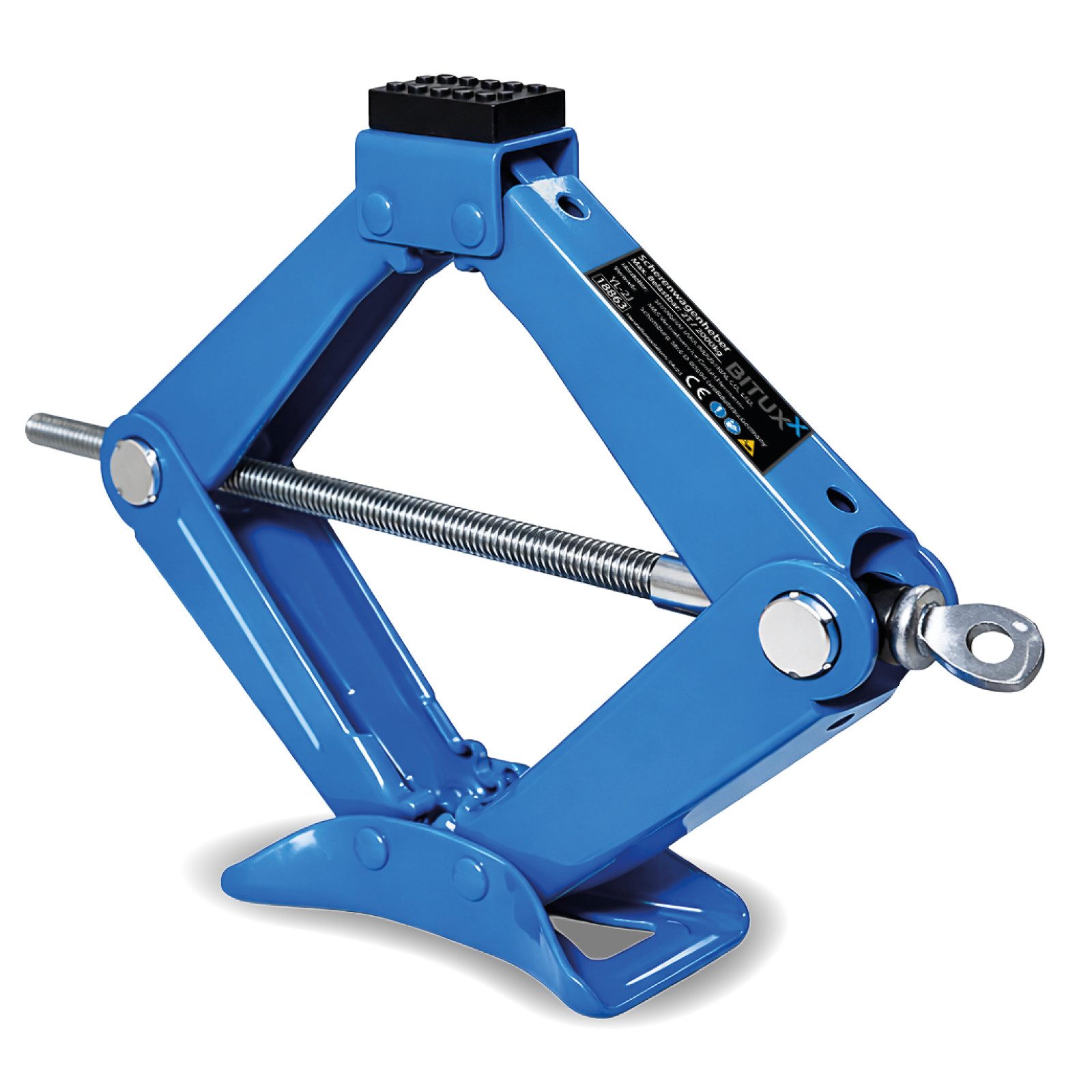 Bituxx Wagenheber Scherenwagenheber 2000 Kg, max. Hubhöhe: 38 cm, MS-18863, mit Handkurbel