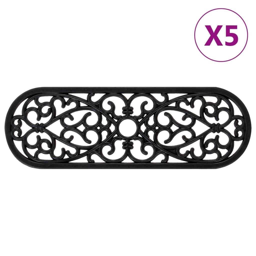 vidaXL Stufenmatte Design 7 Stufenmatten Stufenschutz Rutschschutz Gummimatte 5 Stk 25x75