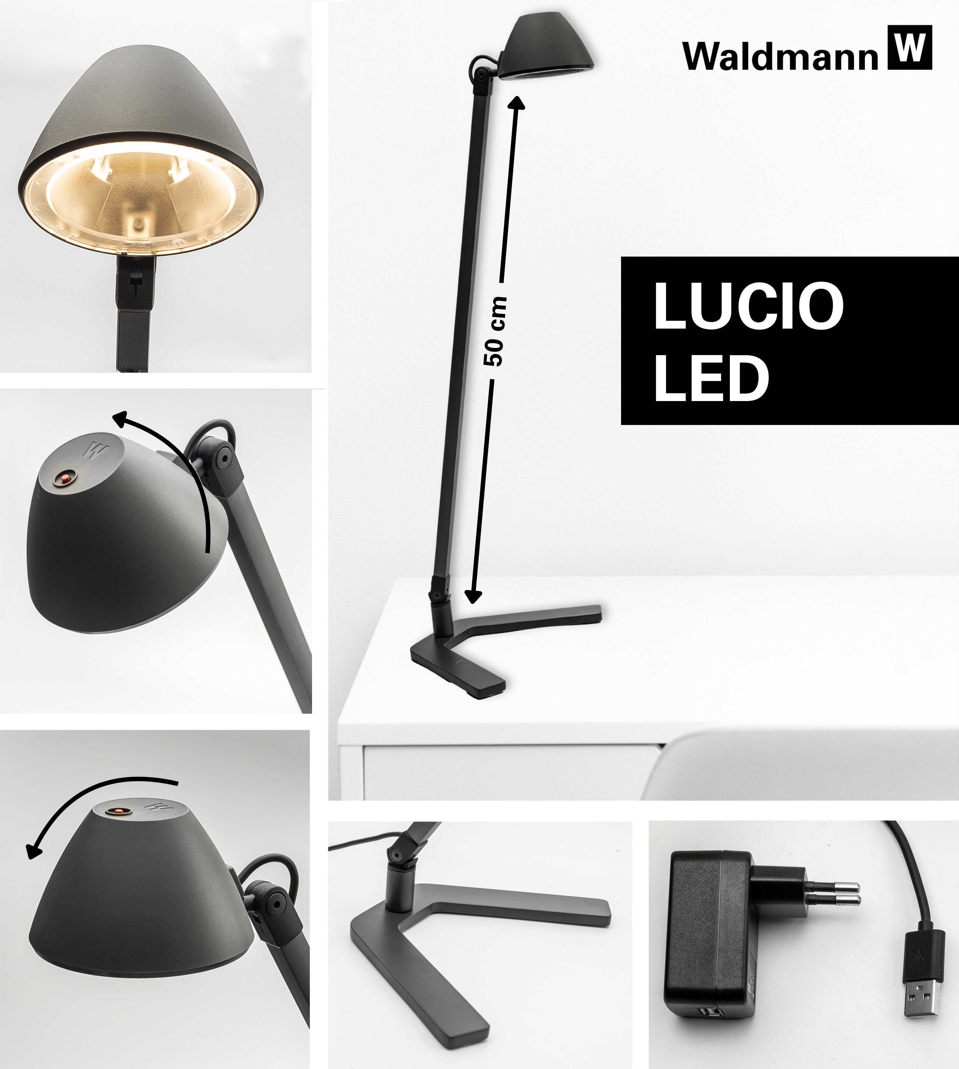 Waldmann LED Schreibtischlampe, LUCIO HOME Schreibtisch günstig online kaufen
