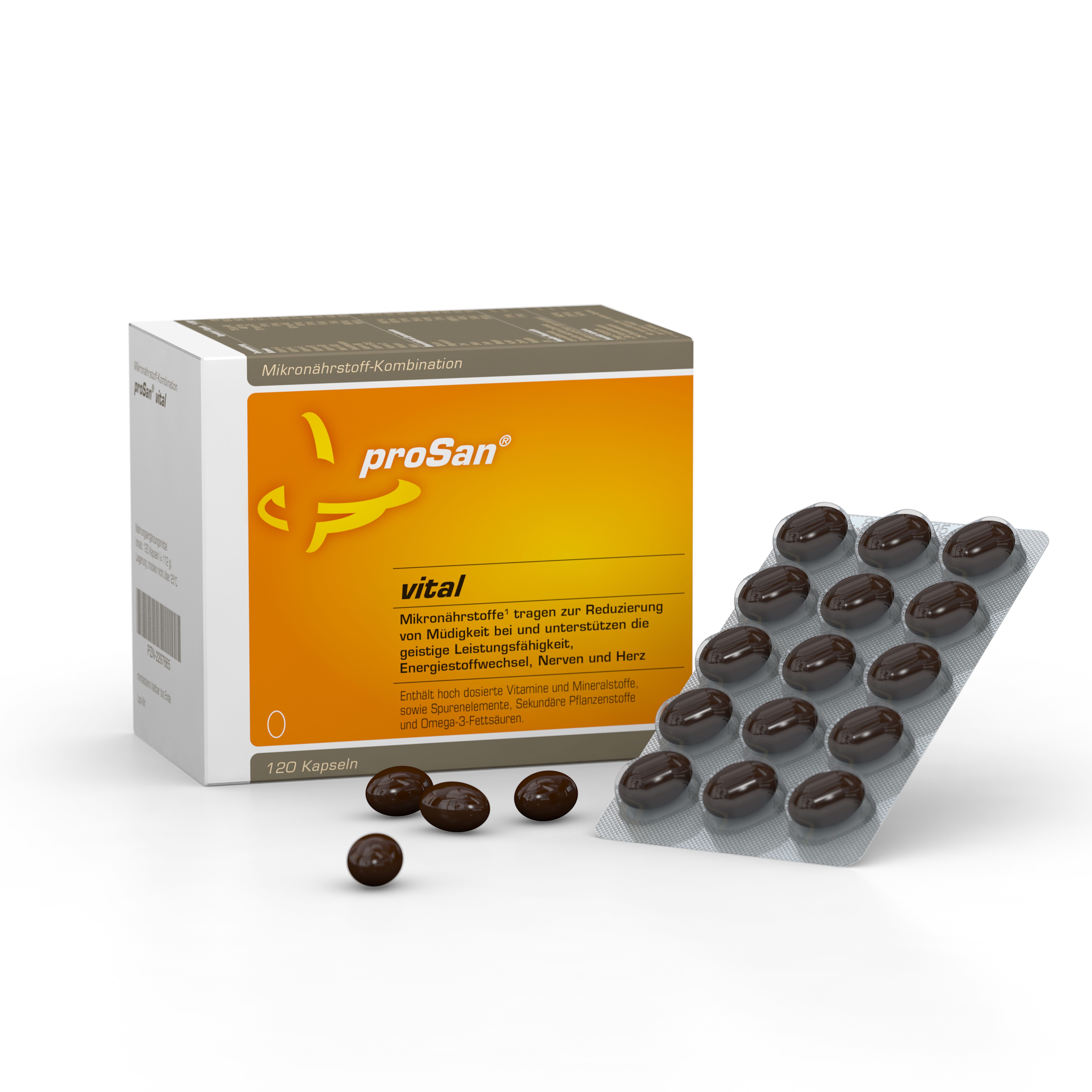 proSan Vital (120 Kapseln), Testsieger 2026 gegen Müdigkeit (vergleich.org) Kapseln, 120 St., 112 g