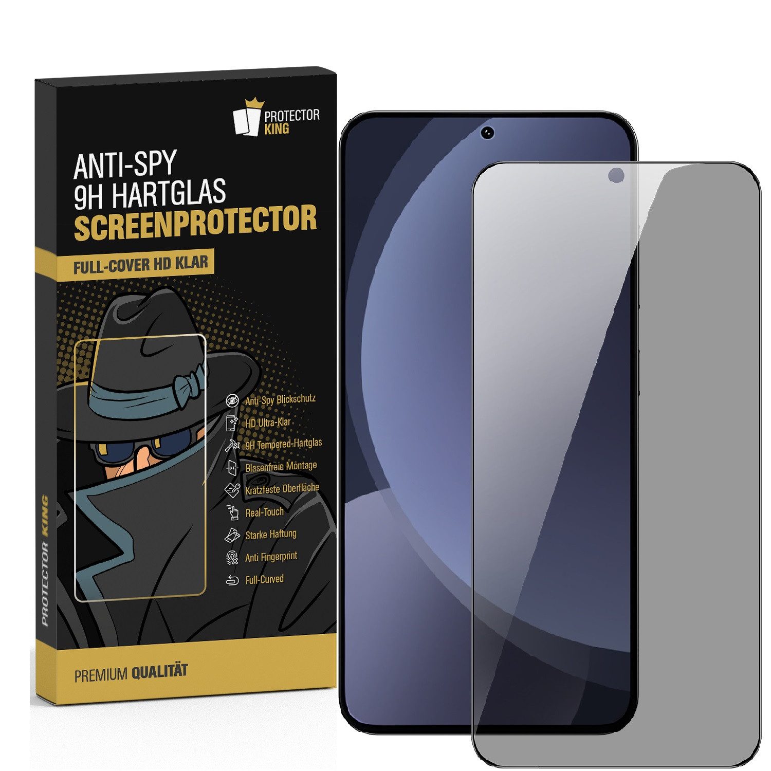 Protectorking Displayschutzfolie Blickschutz 9H Panzerglas Full-Screen Anti-Spy Privacy Sichtschutz für Samsung Galaxy A57 5G, 2 Stück, Displayschutz, gegen Stöße, Kratzer, Schmutz und Abnutzung