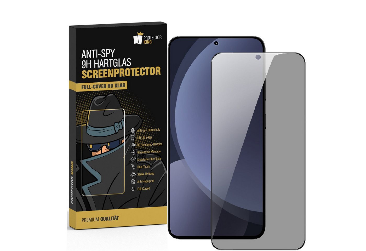 Protectorking Schutzfolie 2x Blickschutz 9H Panzerglas für Samsung Galaxy S24 Plus Full-Cover, (2-Stück), echtes Tempered 9H Glass mit integriertem Anti-Spy Blickschutz