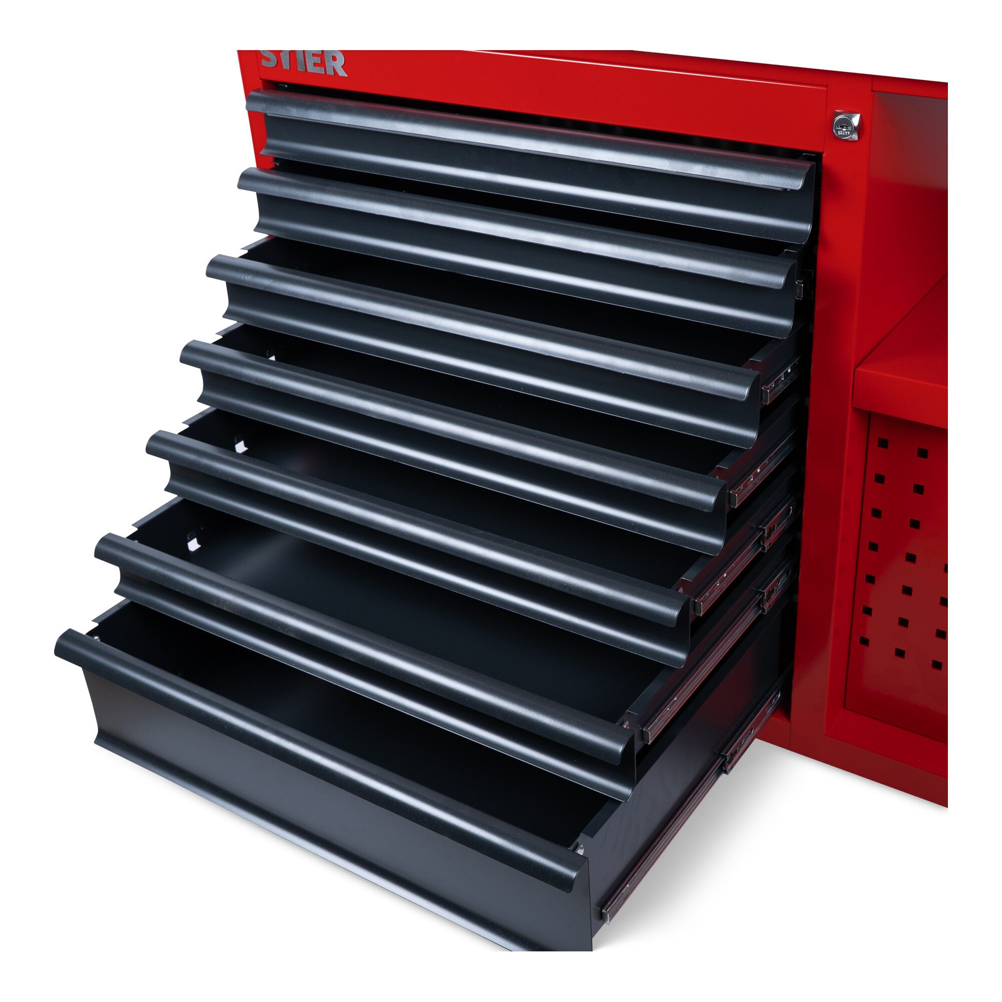 Stier Werkbank STIER Fahrbare Werkbank Open Space, 11 Schubladen