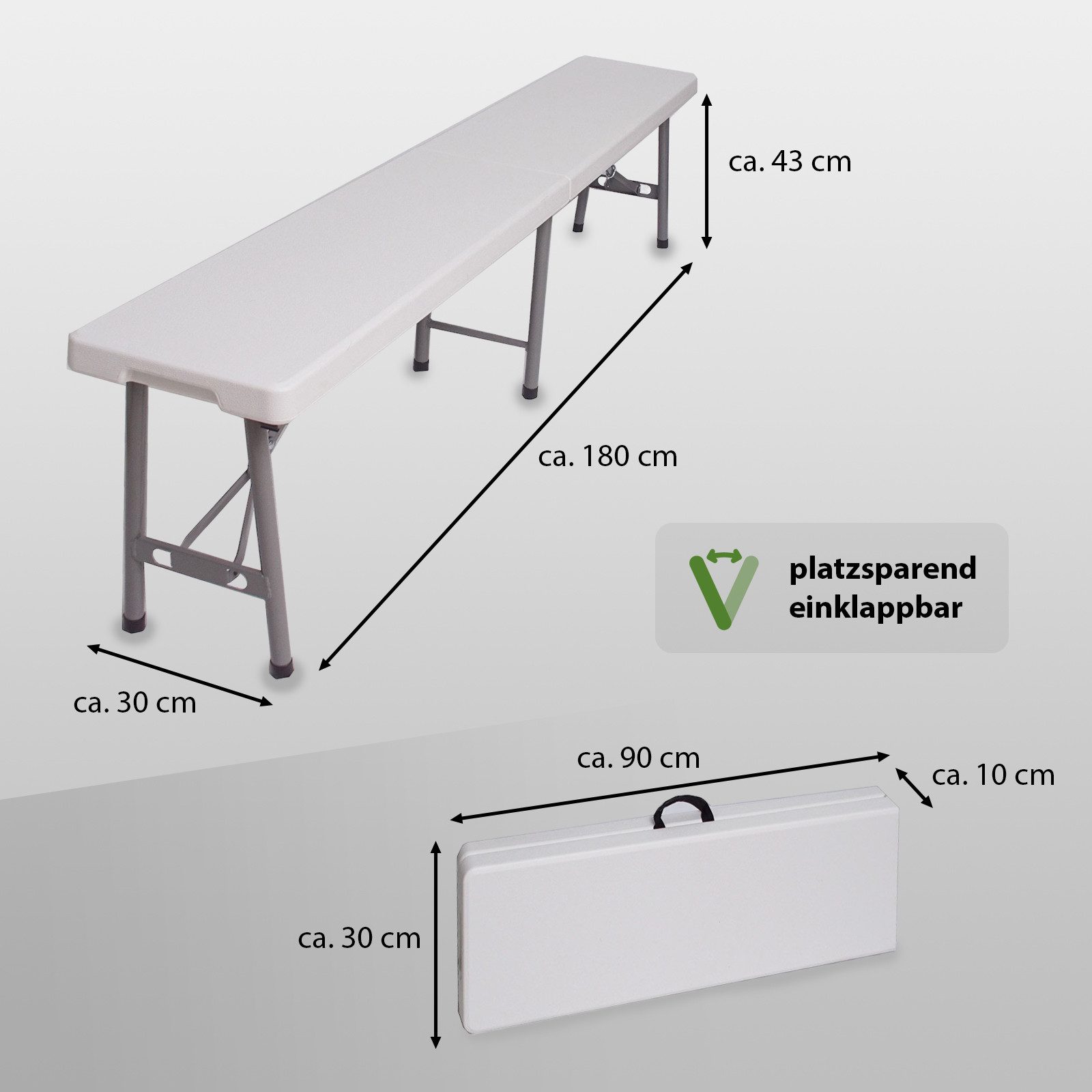 TRUTZHOLM Bierzeltgarnitur Bierzeltbank 4 Personen Kunstoff 180 cm Klappban günstig online kaufen