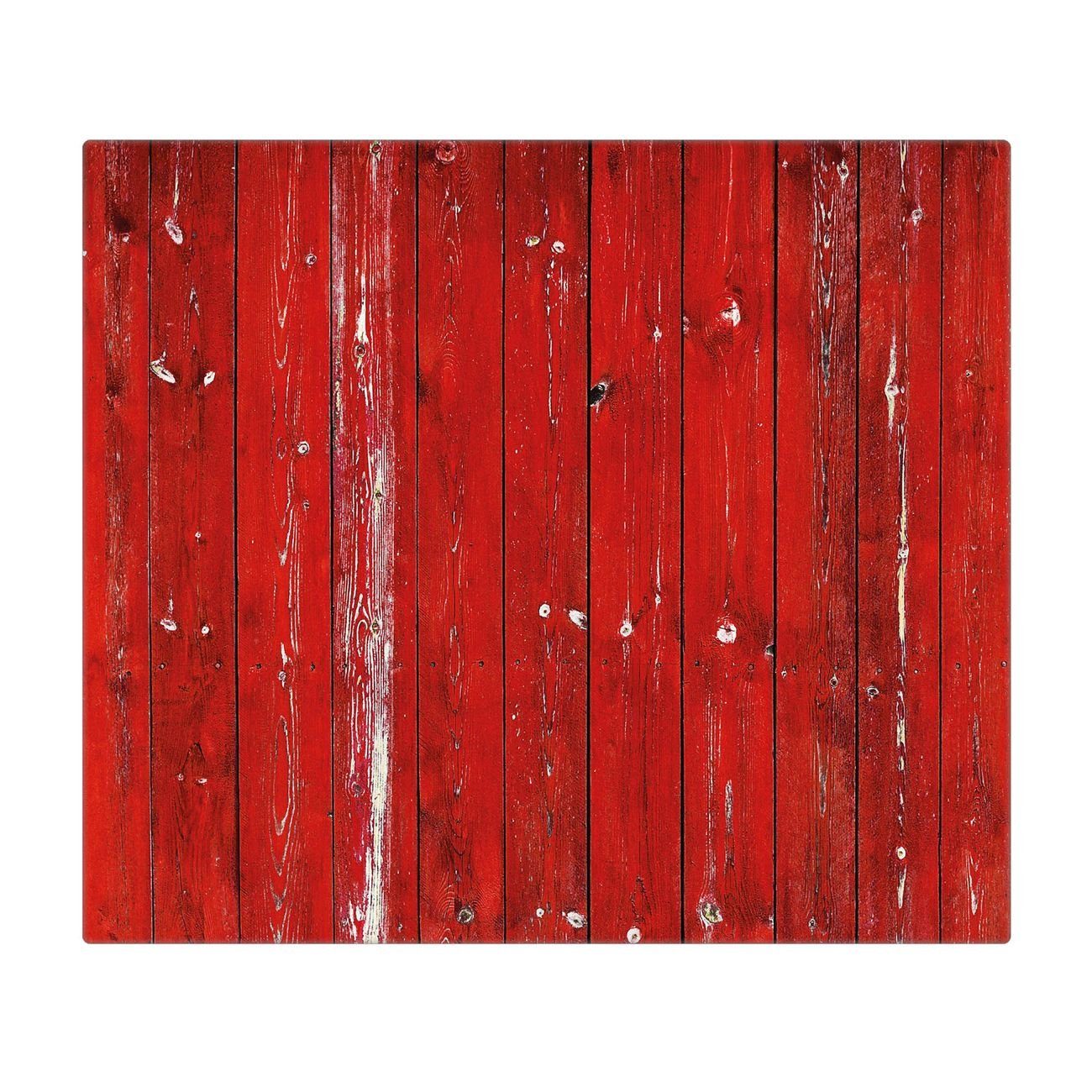 tlg., Gummifüßchen) Rote Holzlatten, 1 banjado Glas Herd-Abdeckplatte (gehärtet, inkl. selbstklebende