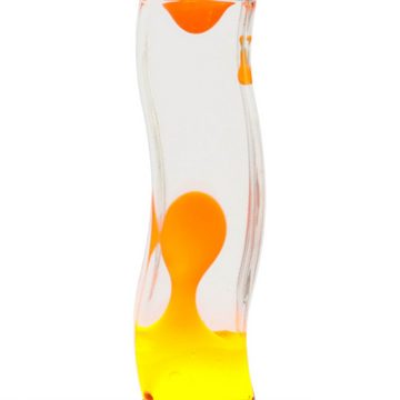 Licht-Erlebnisse Lavalampe BECKSTER, Retro Lampe Orange mit Kabelschalter 41 cm Tischleuchte