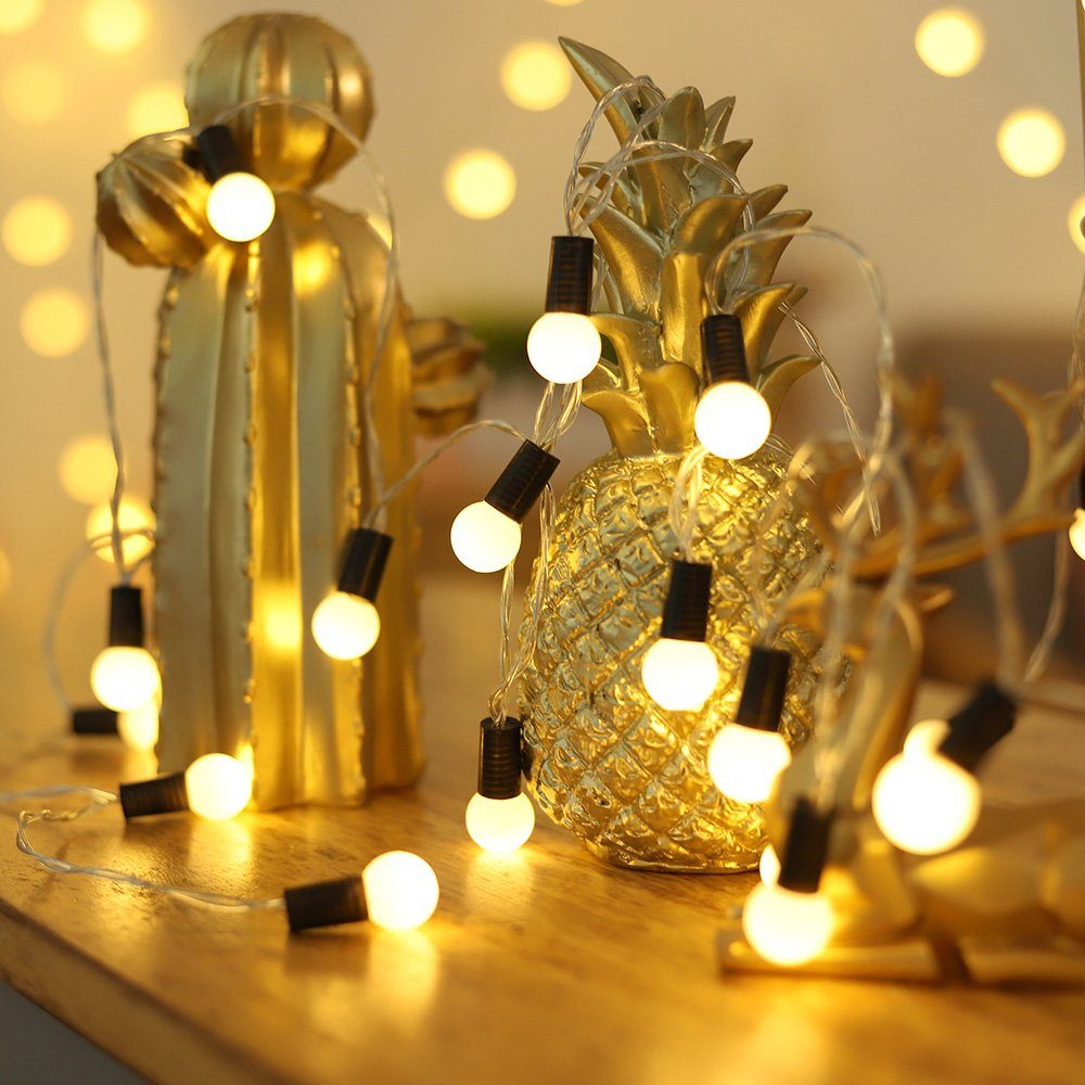 Rosnek LED-Lichterkette 1.5M, Weihnachtsmotiv, batterie, für Patio Schlafzimmer Party Deko, Weihnachtsbaum/Jingle Bell/Haselnuss Glühbirne | Lichterketten
