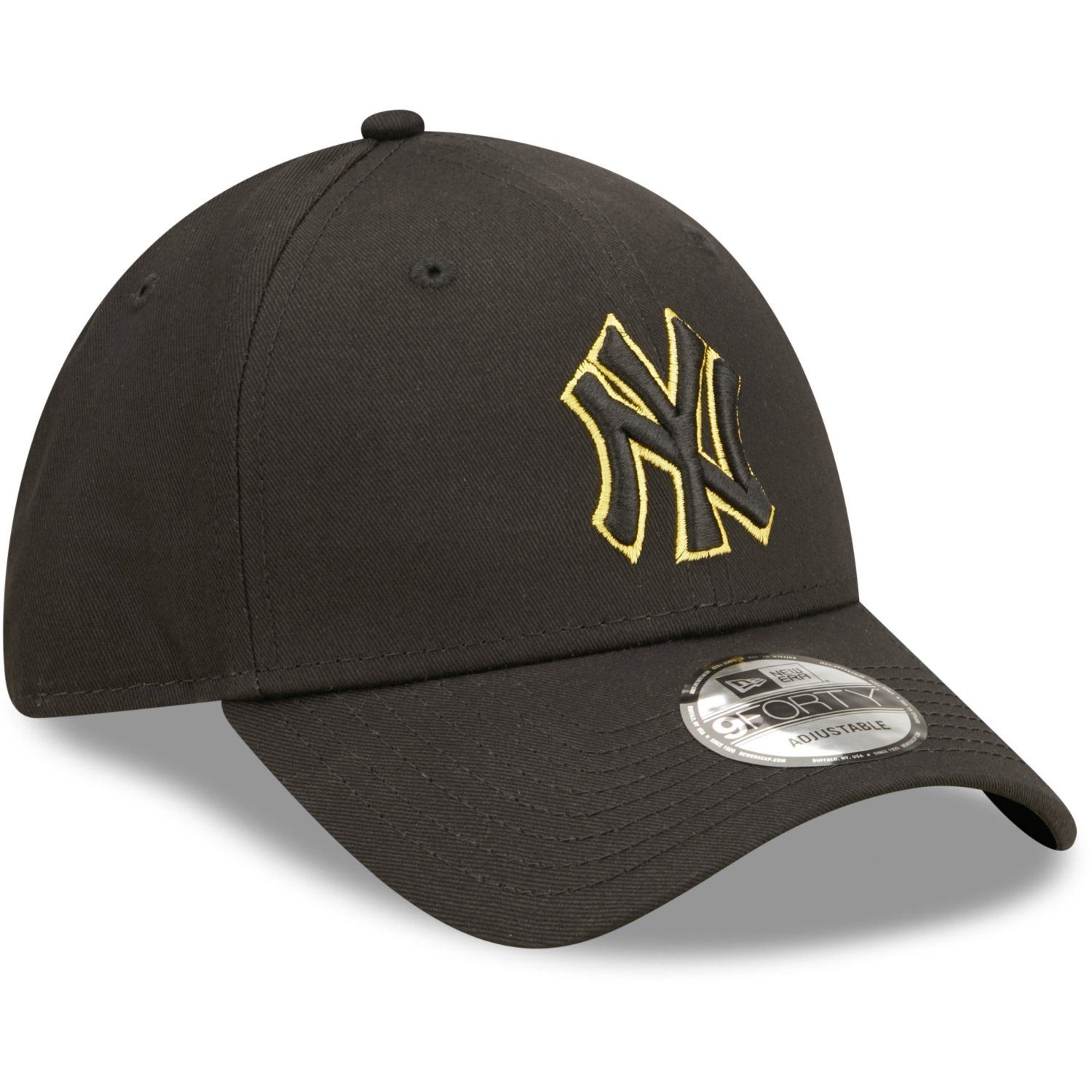 New Era Baseball Cap 9Forty schwarz-gelb York New Yankees OUTLINE Strapback