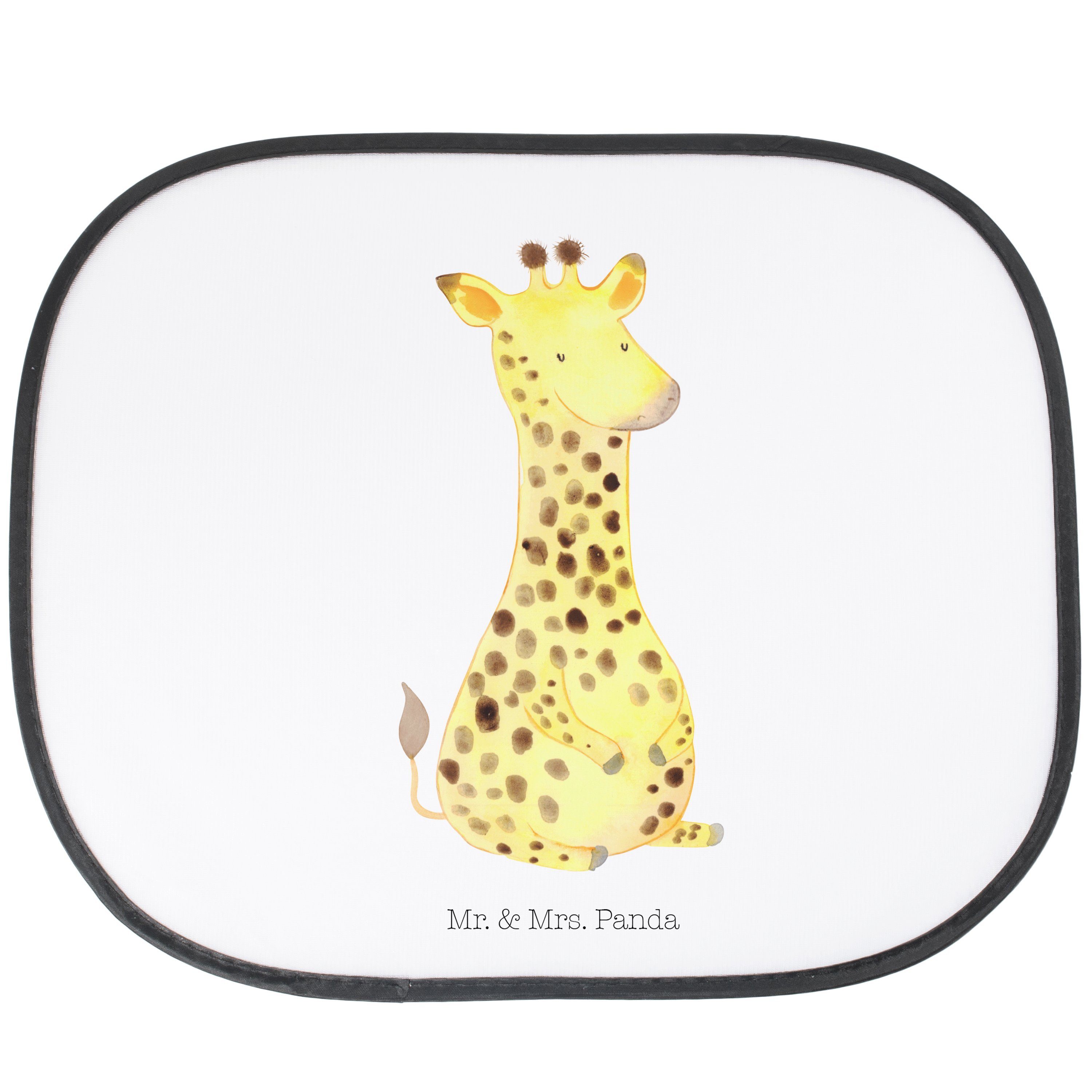 Sonnenschutz Giraffe Zufrieden - Weiß Seidenmatt Mr. Mrs. Afrika, Glück, - Geschenk, & Panda, Sonnenschutzfolie