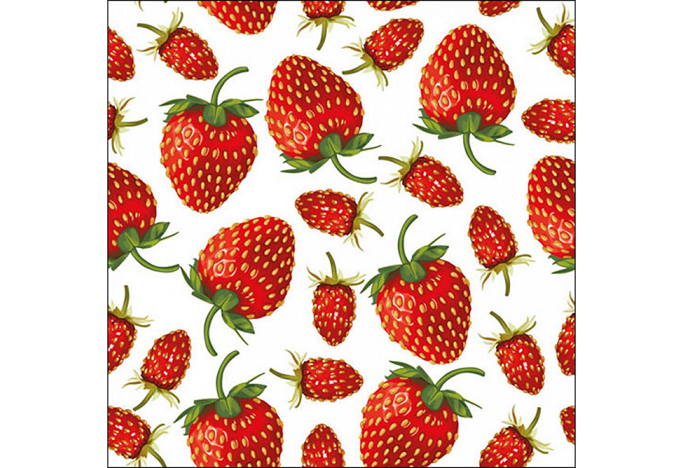 Ambiente Luxury Paper Products Papierserviette, Servietten Papier 33x33cm 3-lagig mit Erdbeeren Motiv 20 Stück