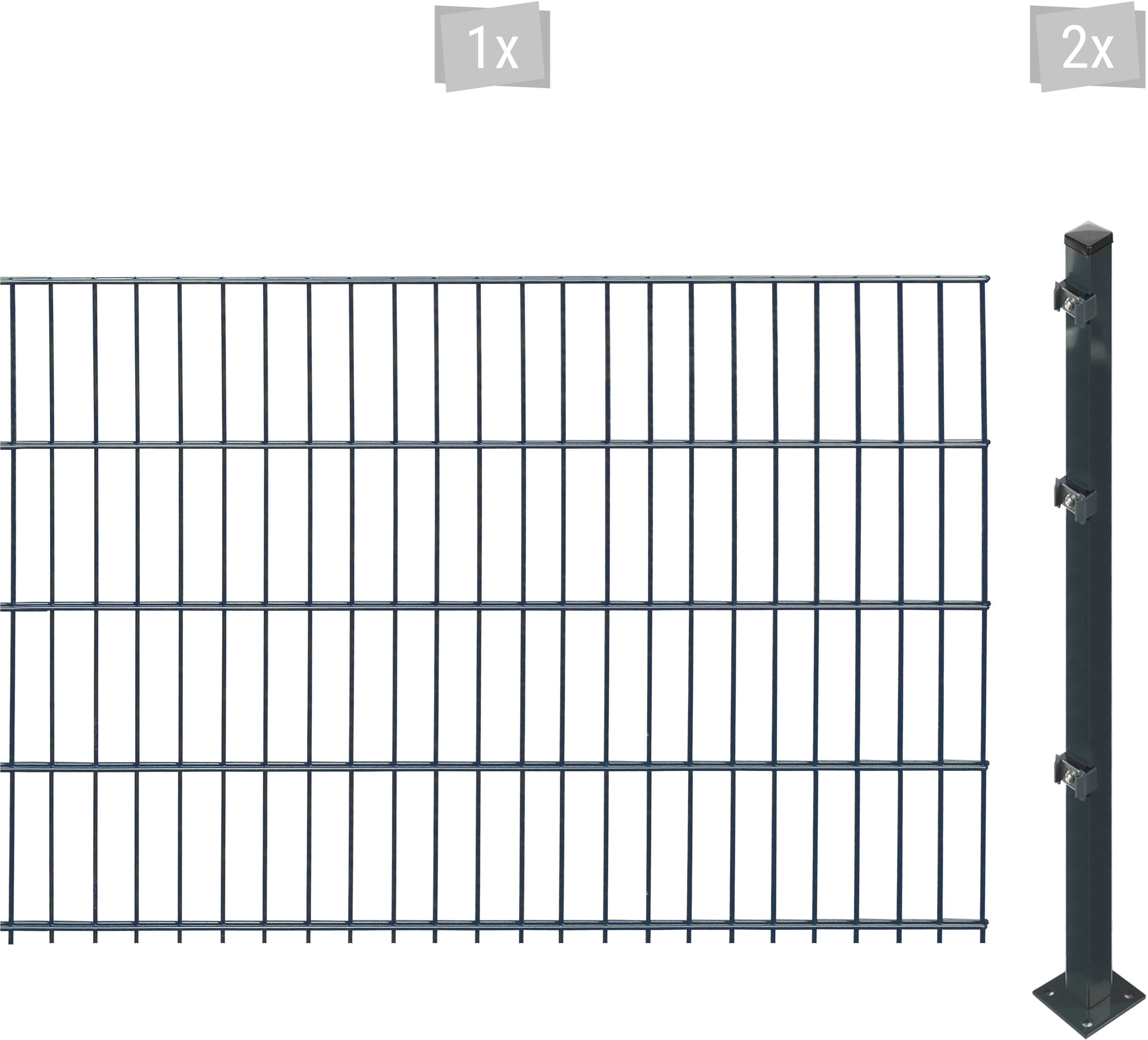 Arvotec Doppelstabmattenzaun ESSENTIAL 83 zum Aufschrauben, (Set, 3-St), Zaunhöhe 83 cm, Zaunlänge 2 - 60 m