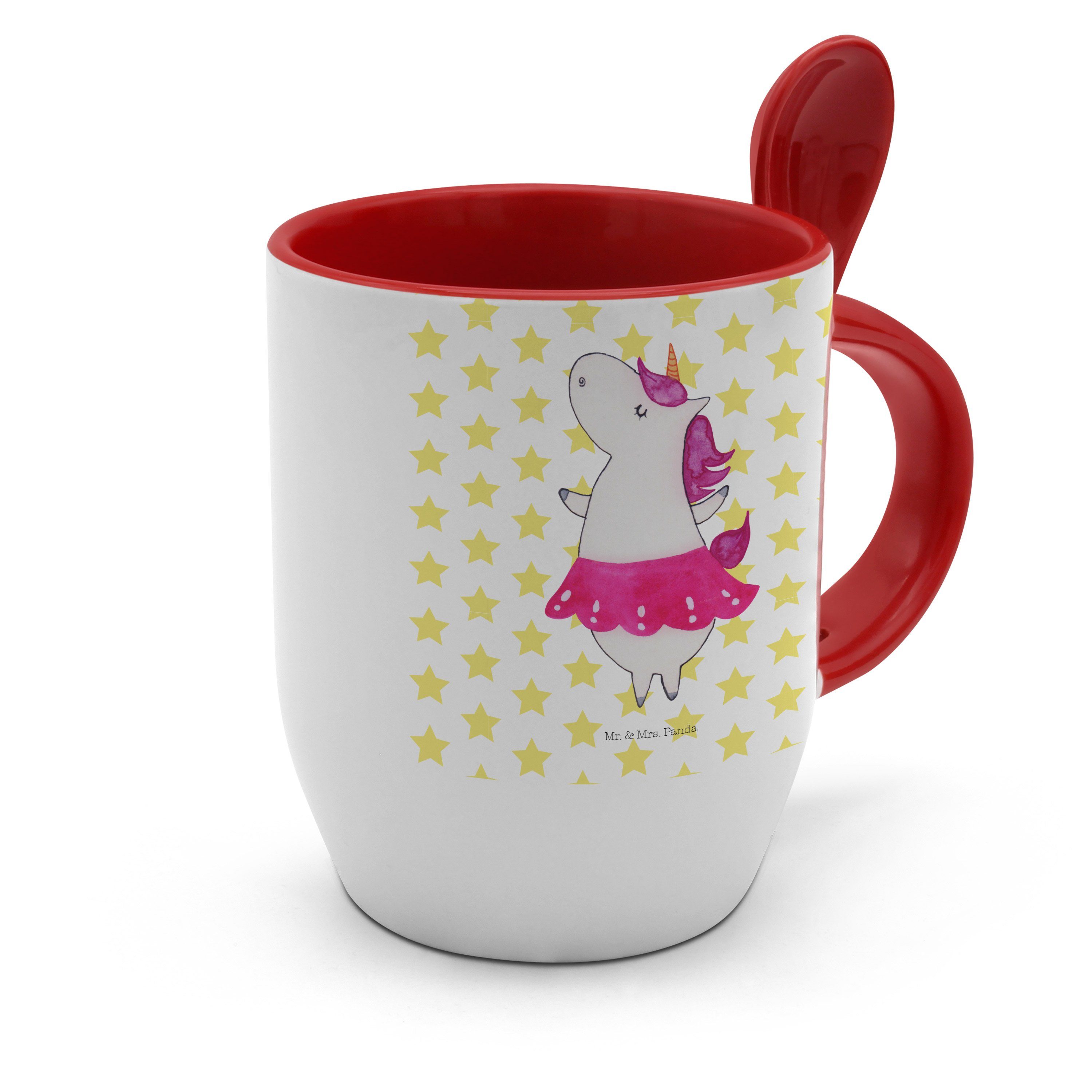 Geschenk, Peg, Weiß Tasse, - Kaffeebecher, Tassen, Keramik - & Einhorn Mr. Mrs. Panda Ballerina Tasse