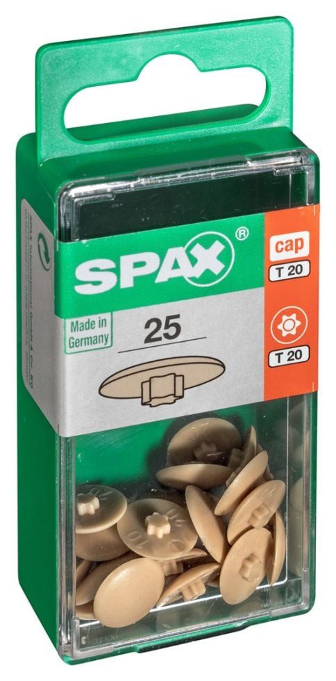 SPAX Abdeckkappe Spax Abdeckkappen beige zum stecken - 25 Stk.