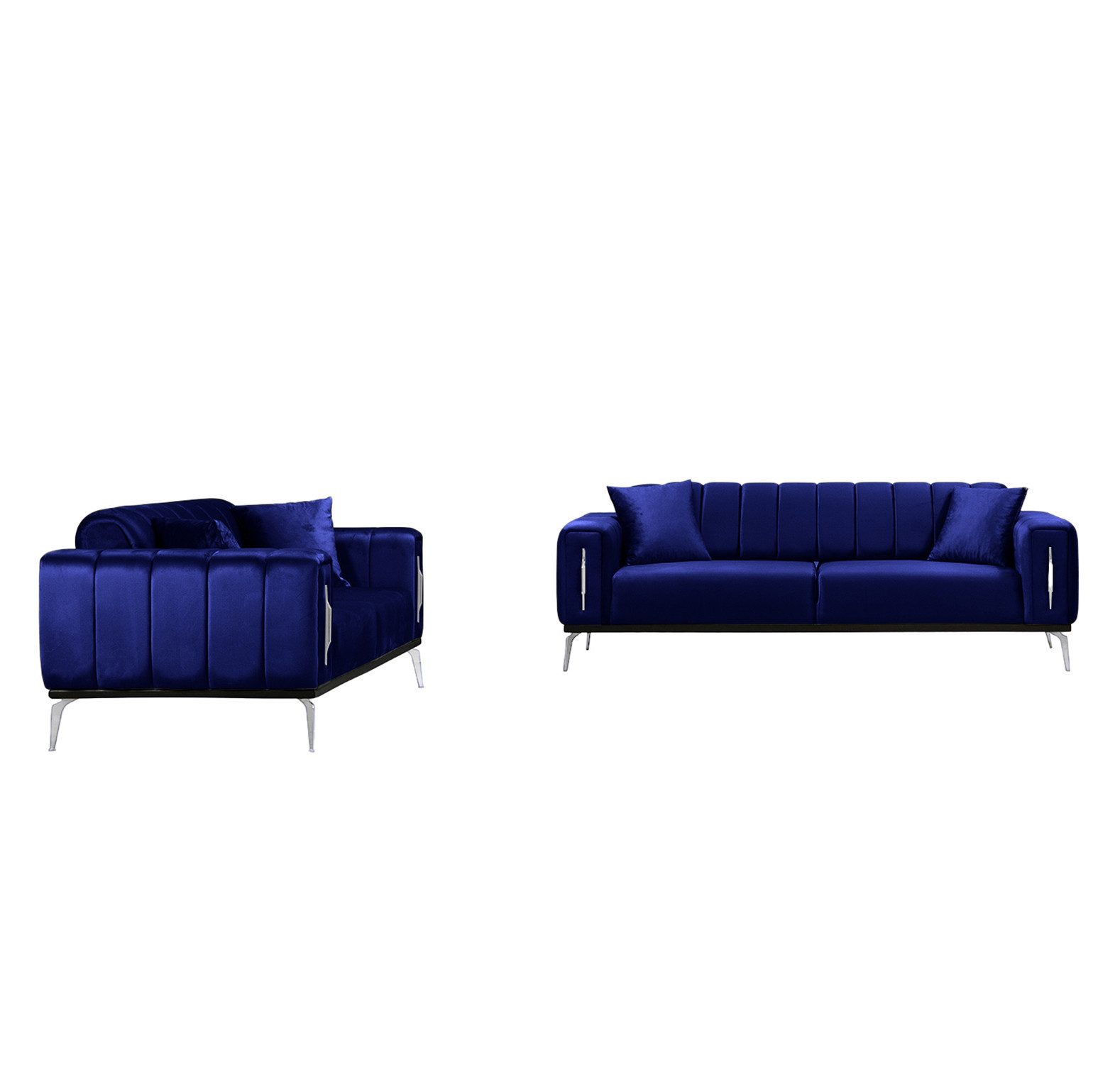 Palms-Store Sofa Valenzo wählbar in 6 Samtfarben und Sitzvarianten, Spar-Set, 3-Sitzer mit integrierter Schlaffunktion