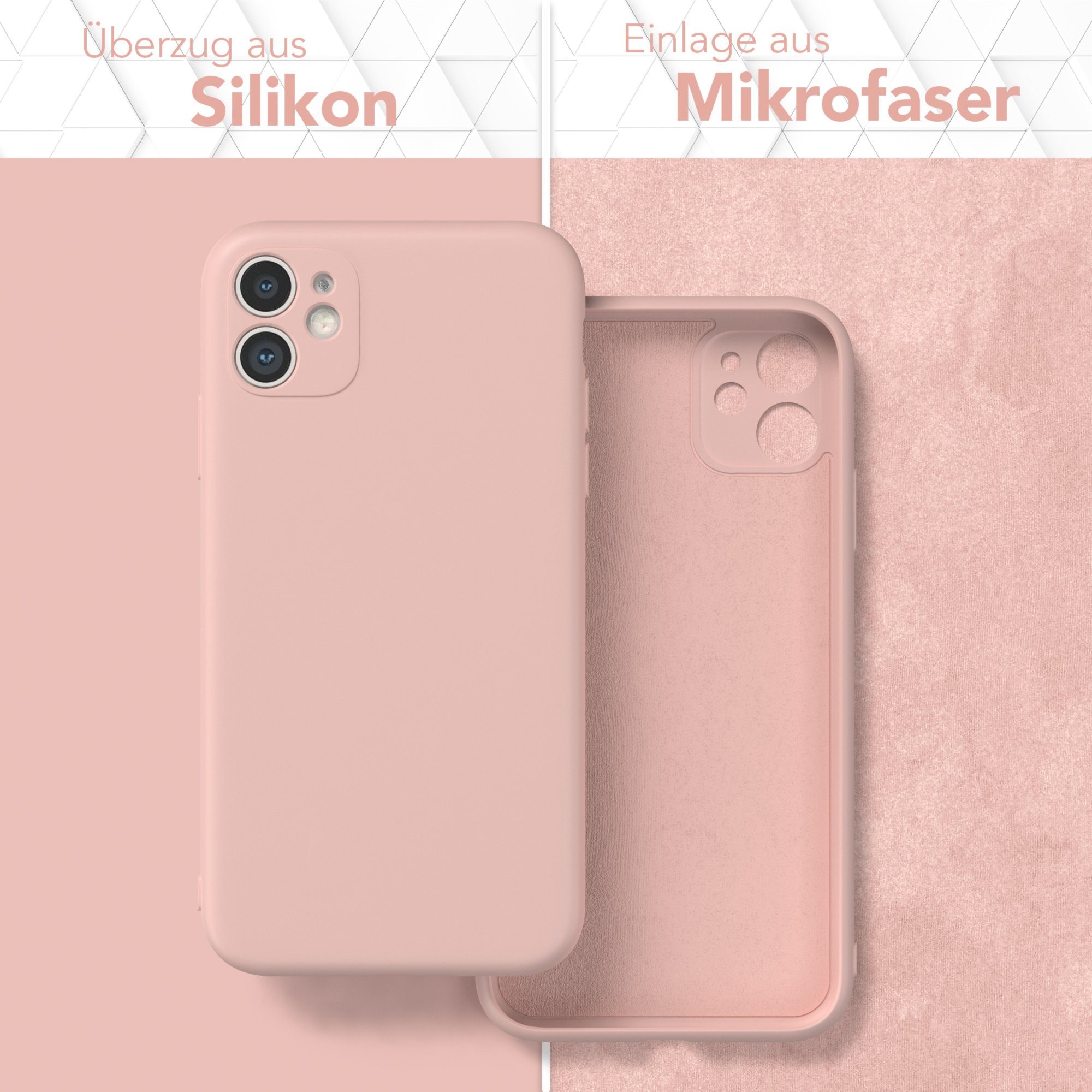 EAZY CASE Handyhülle für Apple iPhone 11 Hülle Silikon 6,1 Zoll, Hülle mit Kameraschutz Bumper Case silikonschutzhülle Rosa / Altrosa