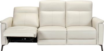 Places of Style 3-Sitzer Barano, Relaxsofa in Leder und Webstoff, elektrische Relaxfunktion in 2 Sitzen, Kopfteilverstellung und USB