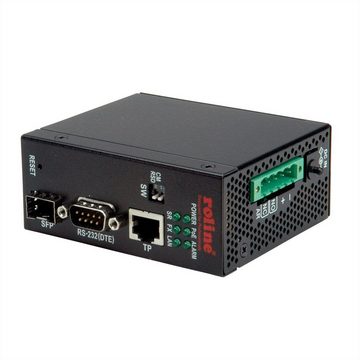 ROLINE Industrie Konverter Ethernet - Seriell RS232, Seriell Server Computer-Adapter
