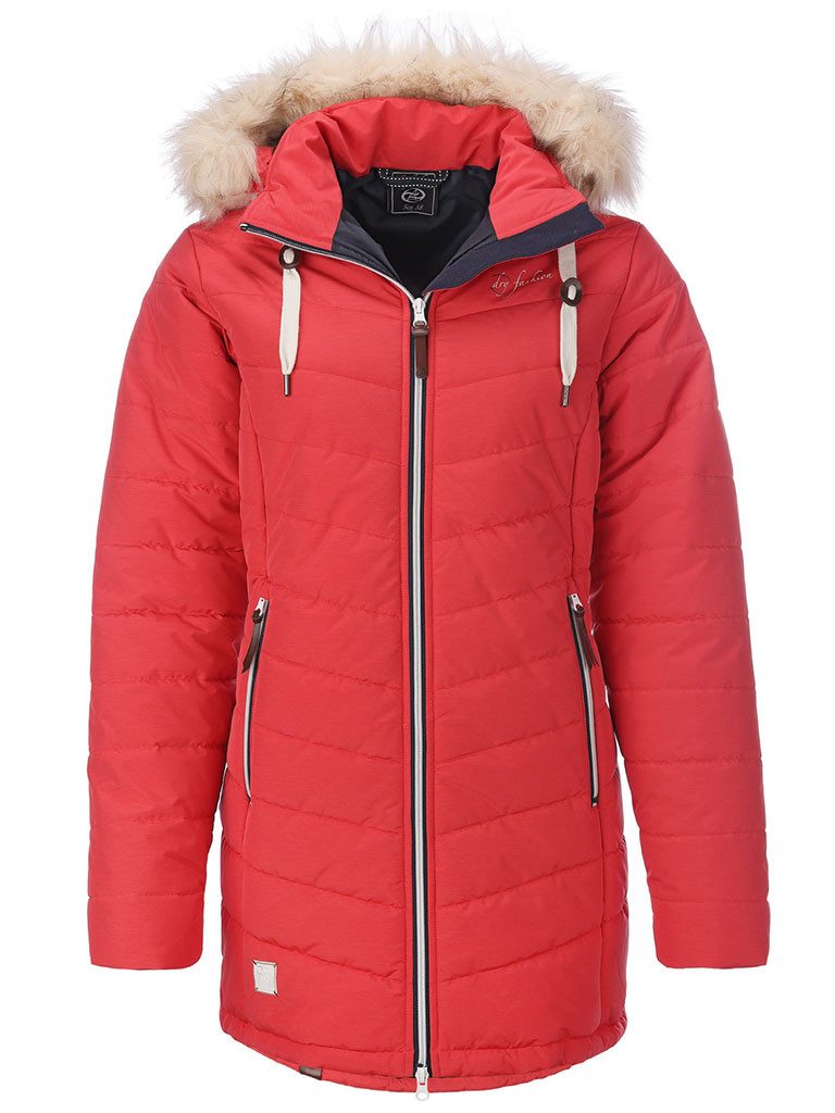 Dry Fashion Steppmantel Damen Winterjacke Steppjacke Göteborg mit abnehmbarer Kapuze