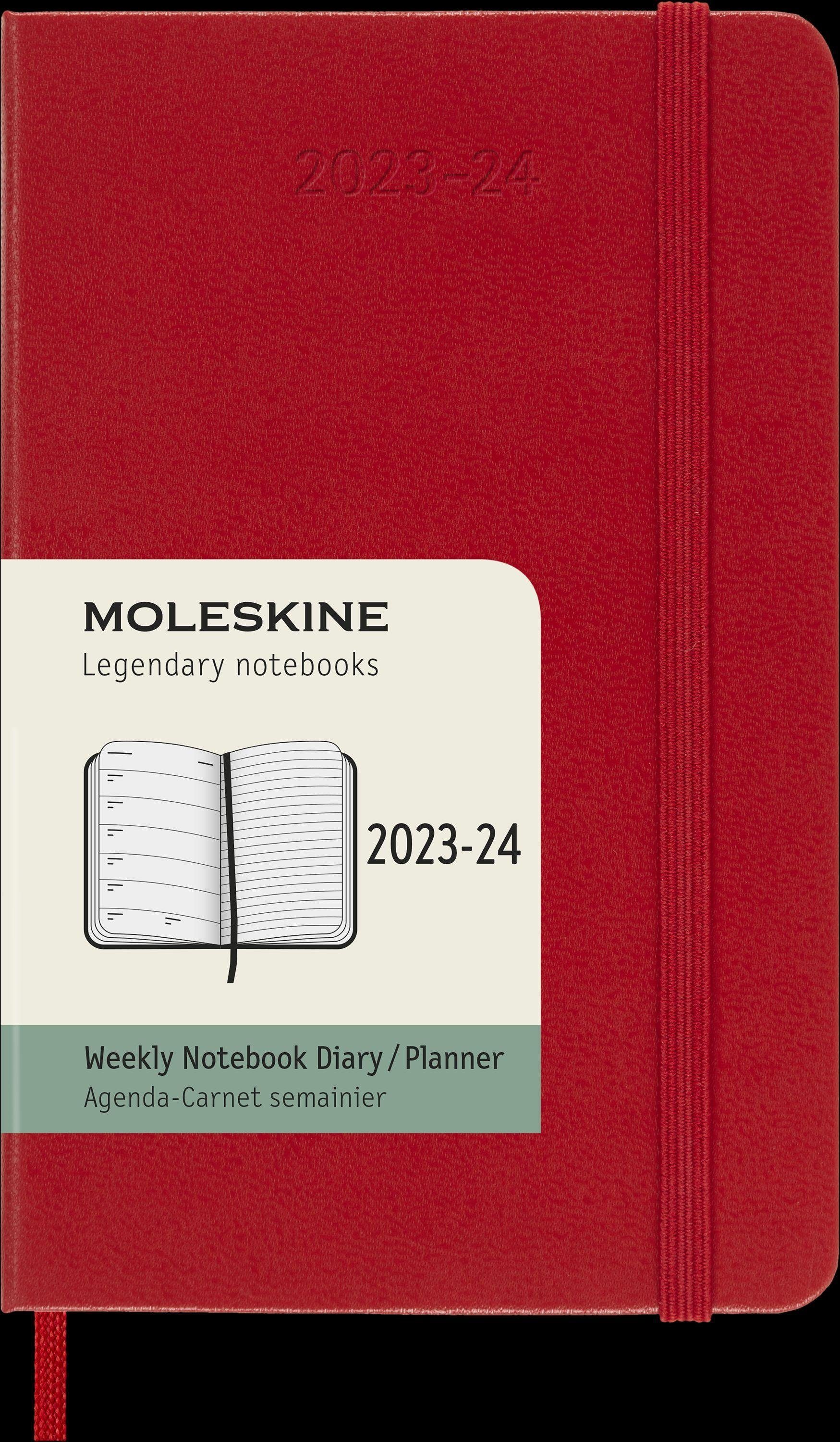Terminkalender Moleskine 18 Monate Wochen Notizkalender 2023/2024, Pocket/A6, Scha...