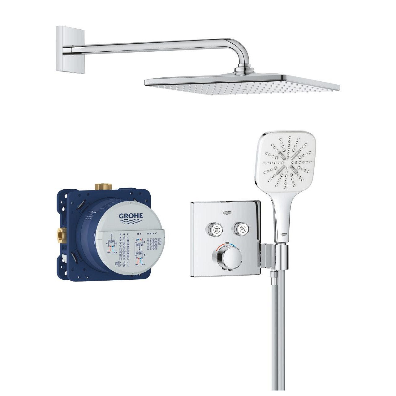 Grohe Duschsystem Precision Smartcontrol Duschsystem, Quickfix, UP, chrom (34876000)