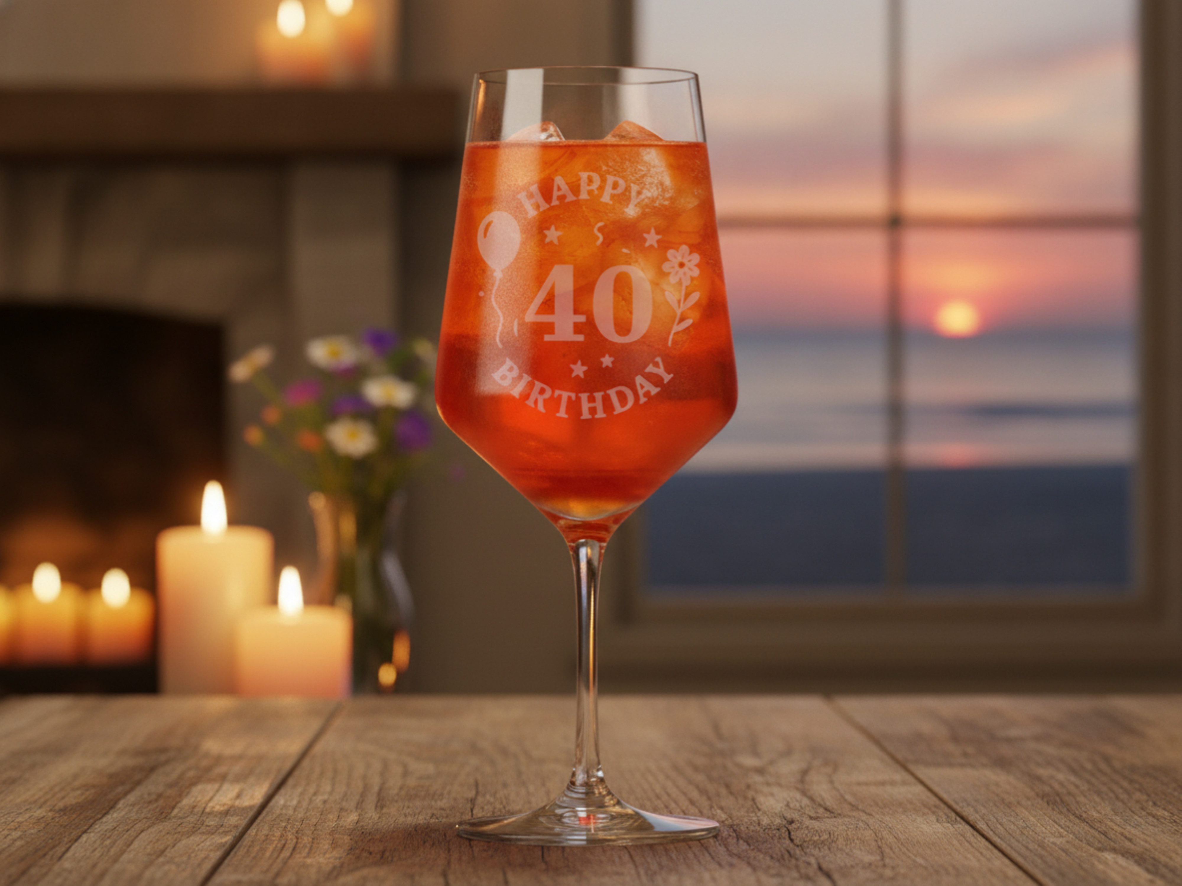 Valhalla Weinglas Gravur Happy Birthday 40 Geburtstag 350ml, 1-tlg., Glas, Atemberaubende Darstellung – Bild 5 von 5