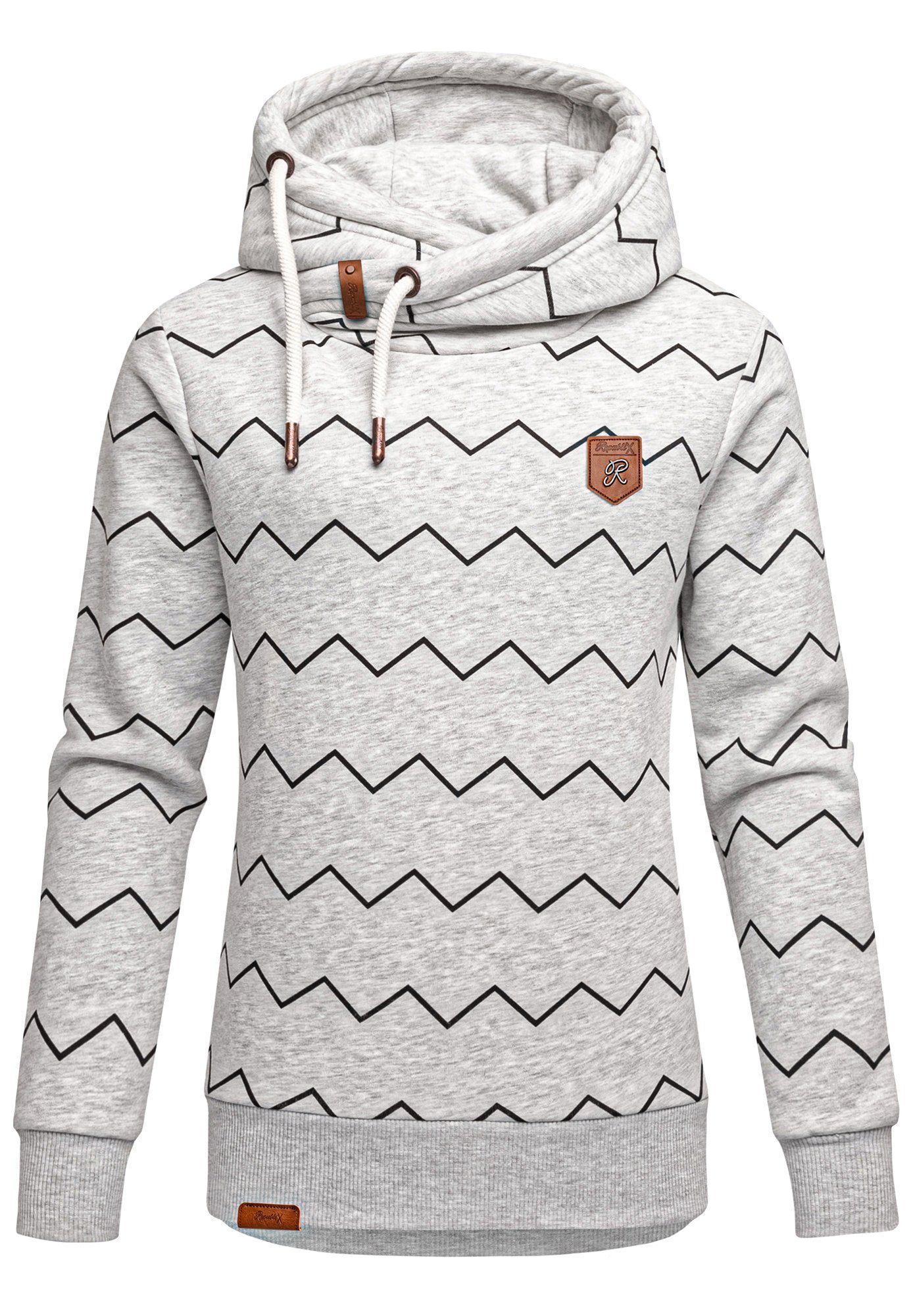 REPUBLIX Kapuzenpullover JULIET Damen Kapuzenpullover Print Sweatjacke Pullover Hoodie Hellgrau