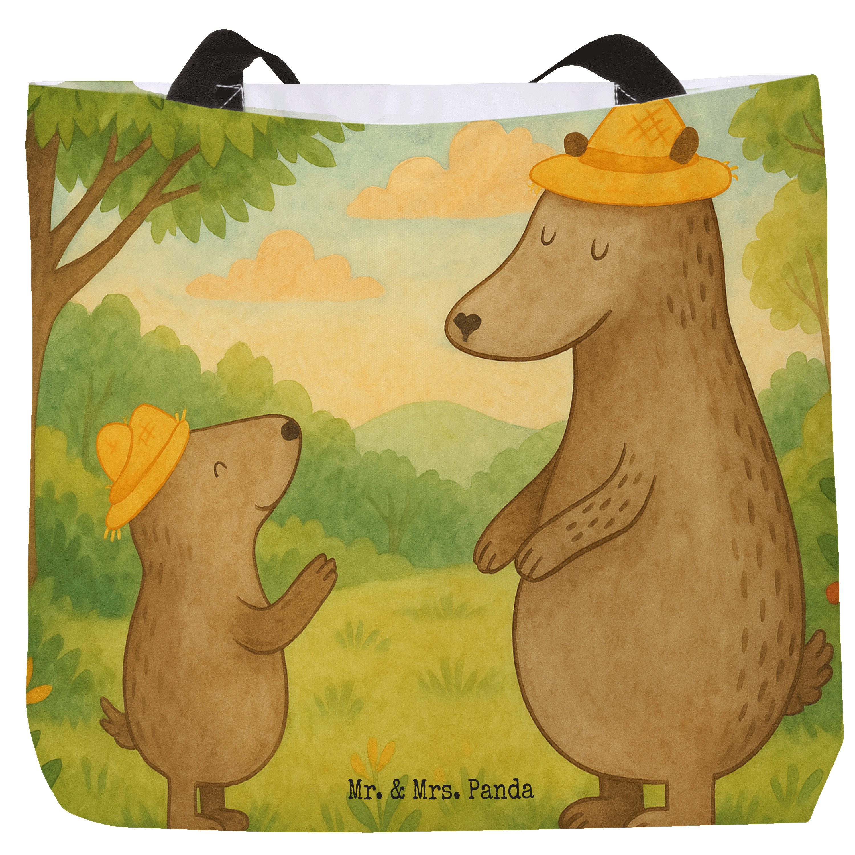 Shopper Bären mit Hut Design, Strandtasche, Weiß, Laptoptasche, Muttertag, Bä