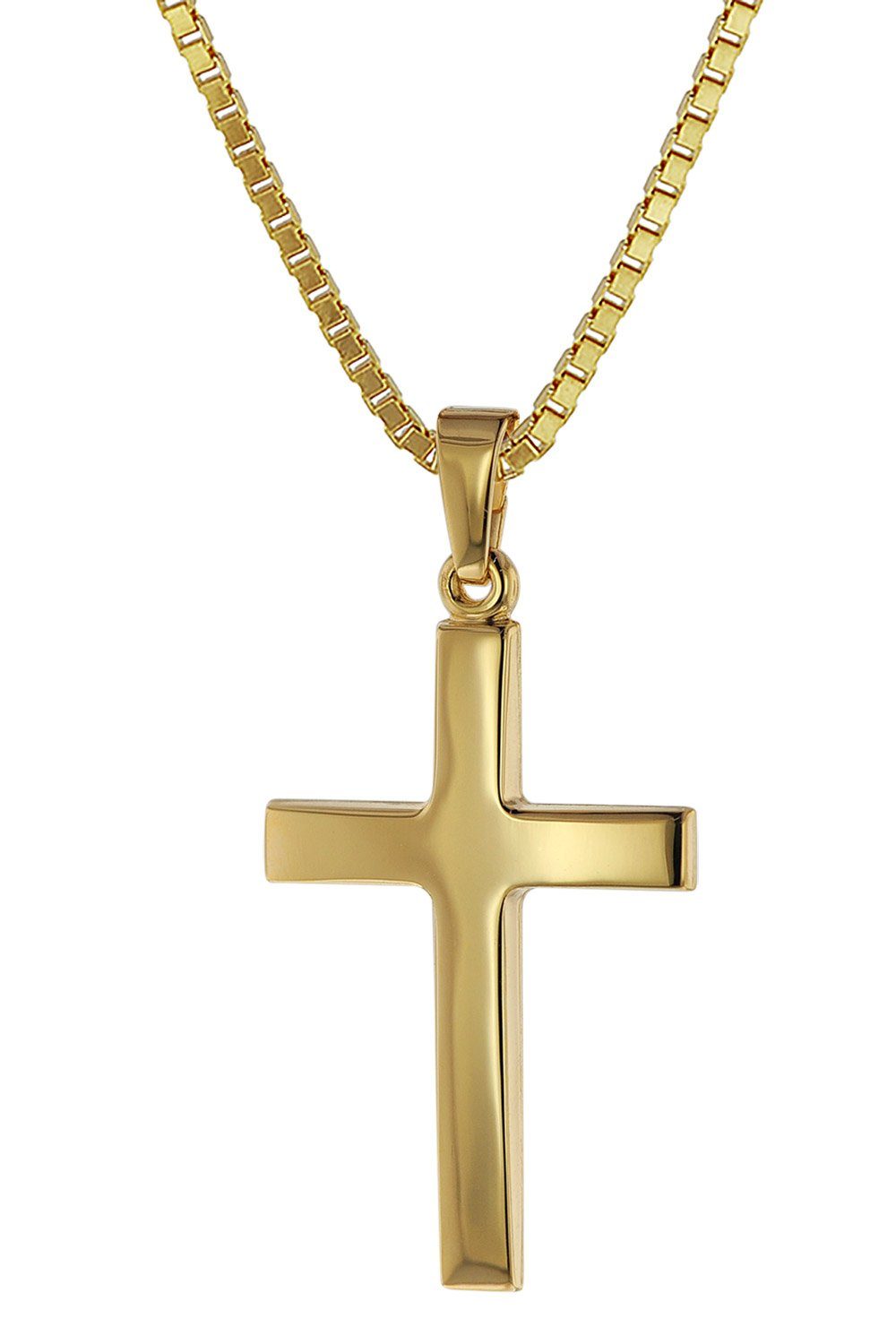 + trendor Kreuz-Anhänger Kette 333 Karat) Kette Goldplattierte Gold mit (8 Anhänger