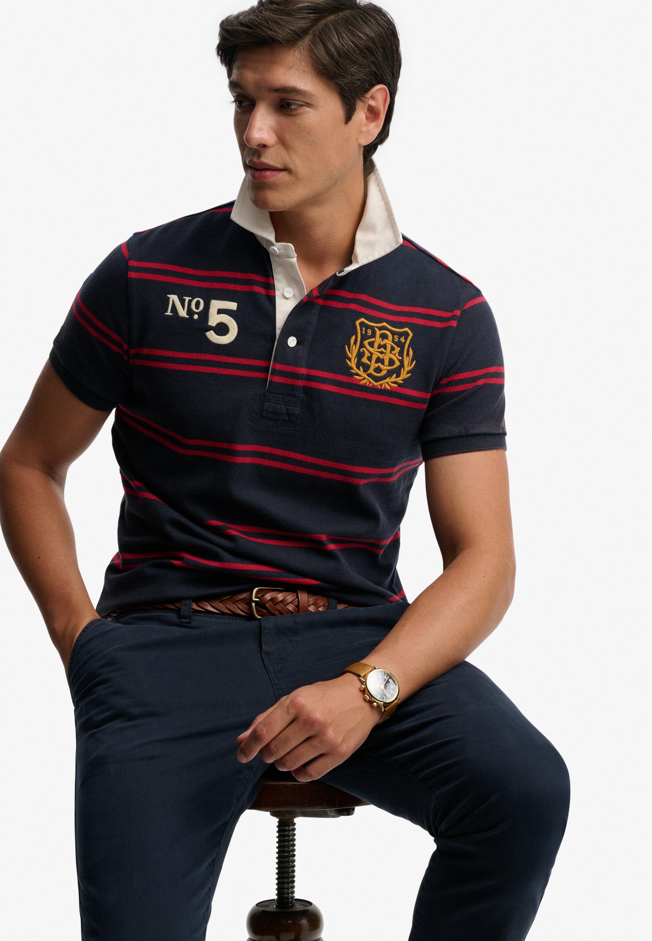 Superdry Poloshirt DOUBLE EMBLEM JERSEY SS RUGBY im angesagten Rugby Stil günstig online kaufen