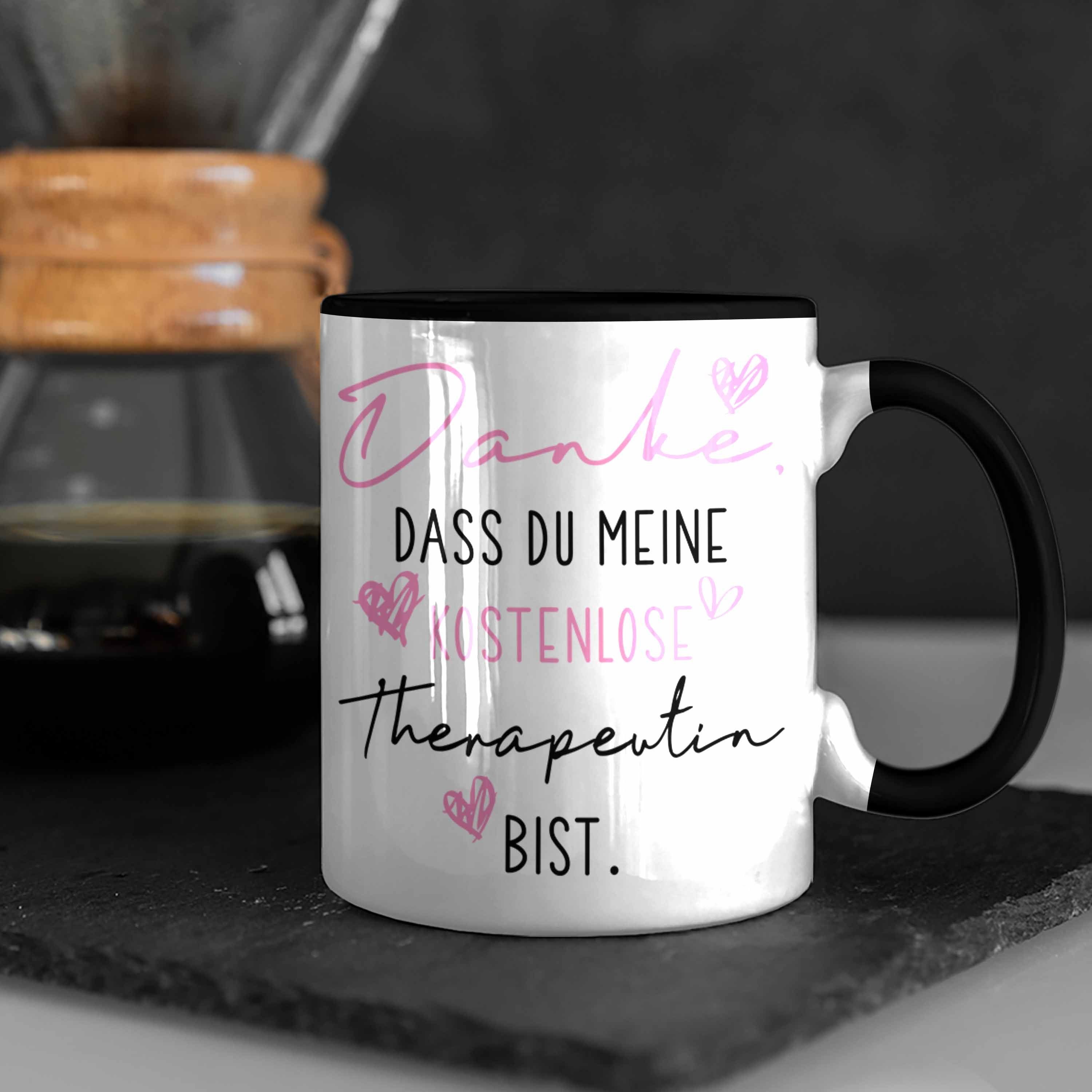 Freundinnen Geschenk Beste Spruch Lustig Tasse Geburtstag Trendation Danke Freundin Dass Beste Therapeutin Trendation Tasse Kostenlose Bist Becher Meine Du - Schwarz - Freundinnen