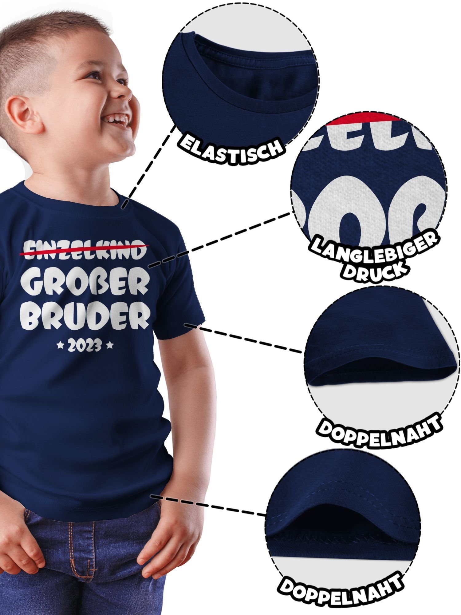 Kinder Kids (Gr. 92 - 146) Shirtracer T-Shirt Einzelkind Großer Bruder 2023 - Geschwister Bruder und Schwester - Jungen Kinder T