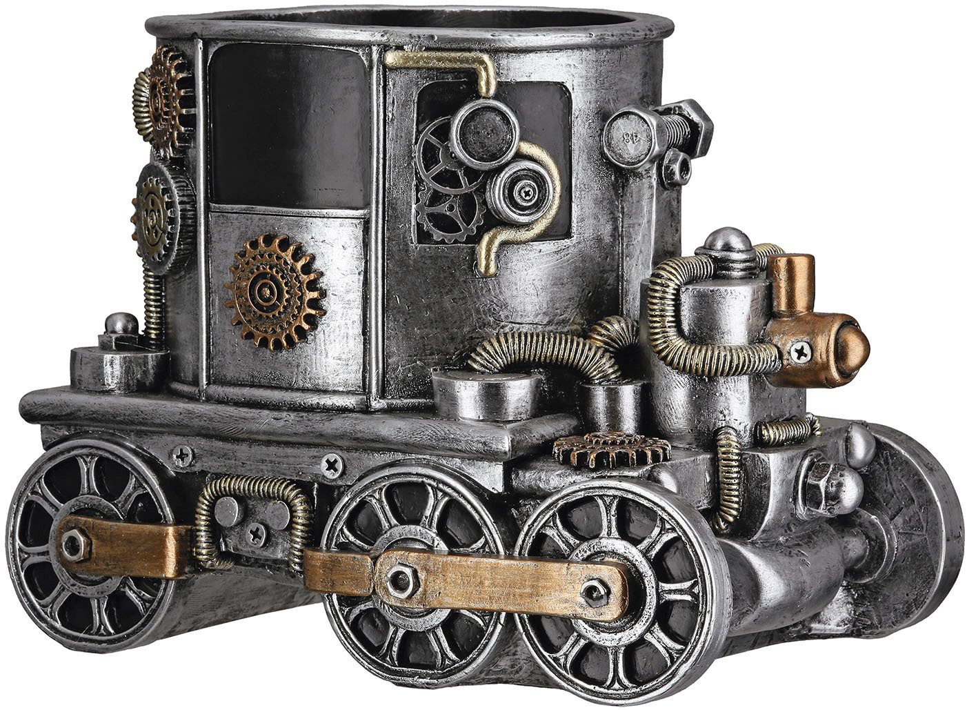 GILDE Übertopf Übertopf Lokomotive Steampunk Engine planter (1 St)