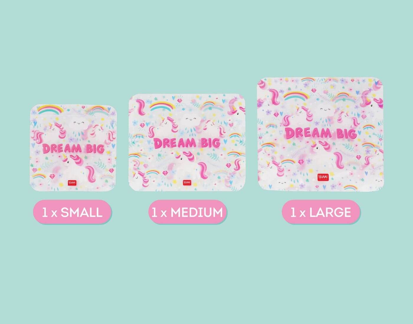 Legami Frischhaltebeutel Legami Snack bags 3er Set Unicorn