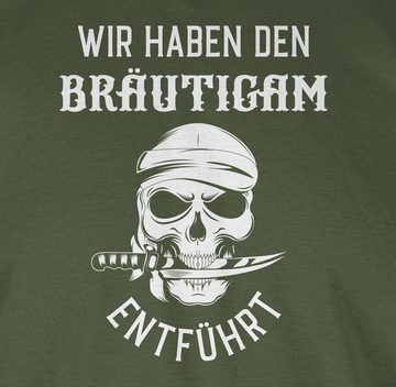 Shirtracer T-Shirt Wir haben den Bräutigam entführt Piratenkopf weiß JGA Männer