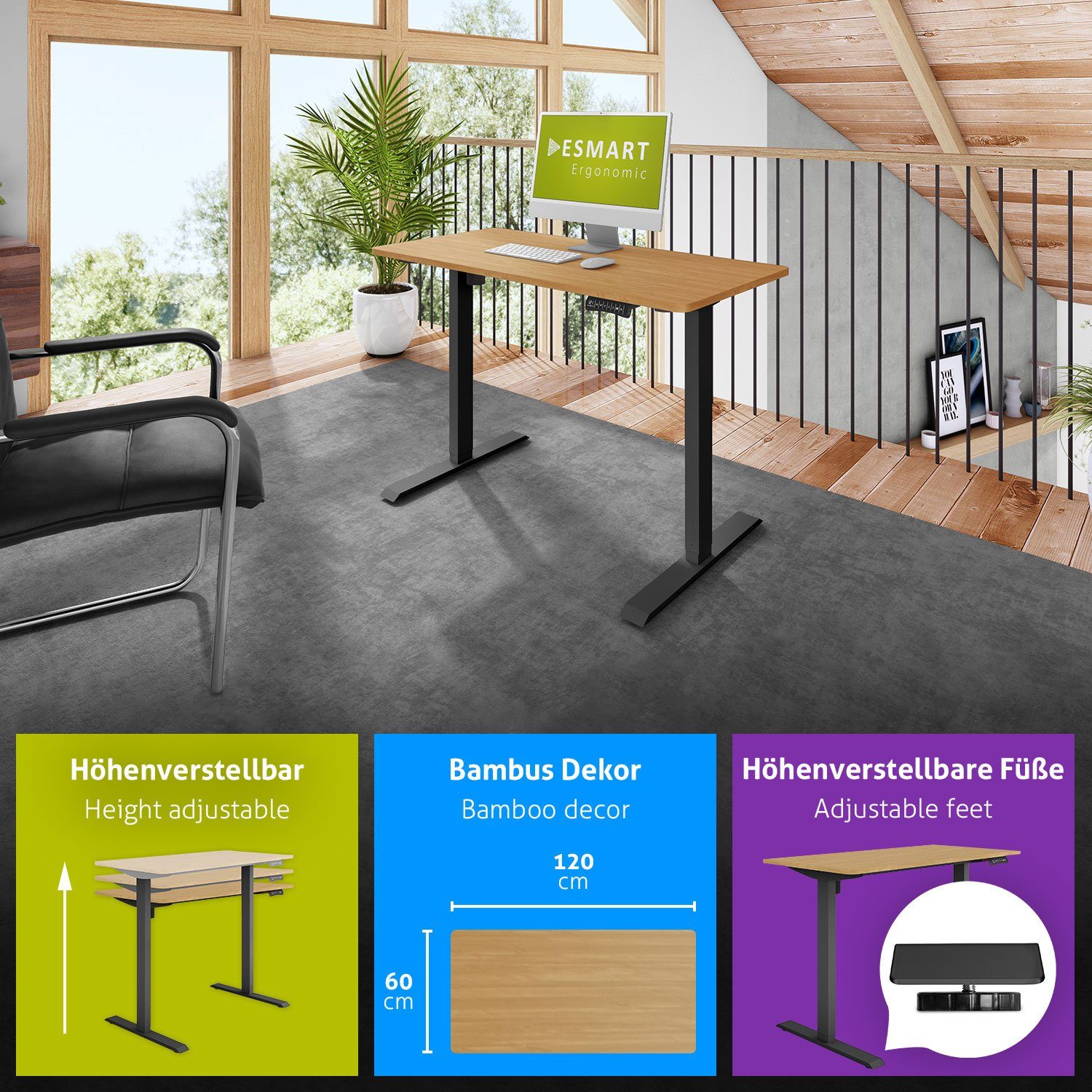 ESMART Schreibtisch ESMART Germany, ETX-121 Elektrisch günstig online kaufen