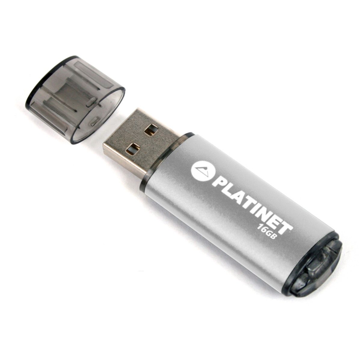 Platinet PMFE16 USB-Stick (USB USB 2.0, Lesegeschwindigkeit 22 MB/s, 16 GB USB Stick mit Aluminiumgehäuse)