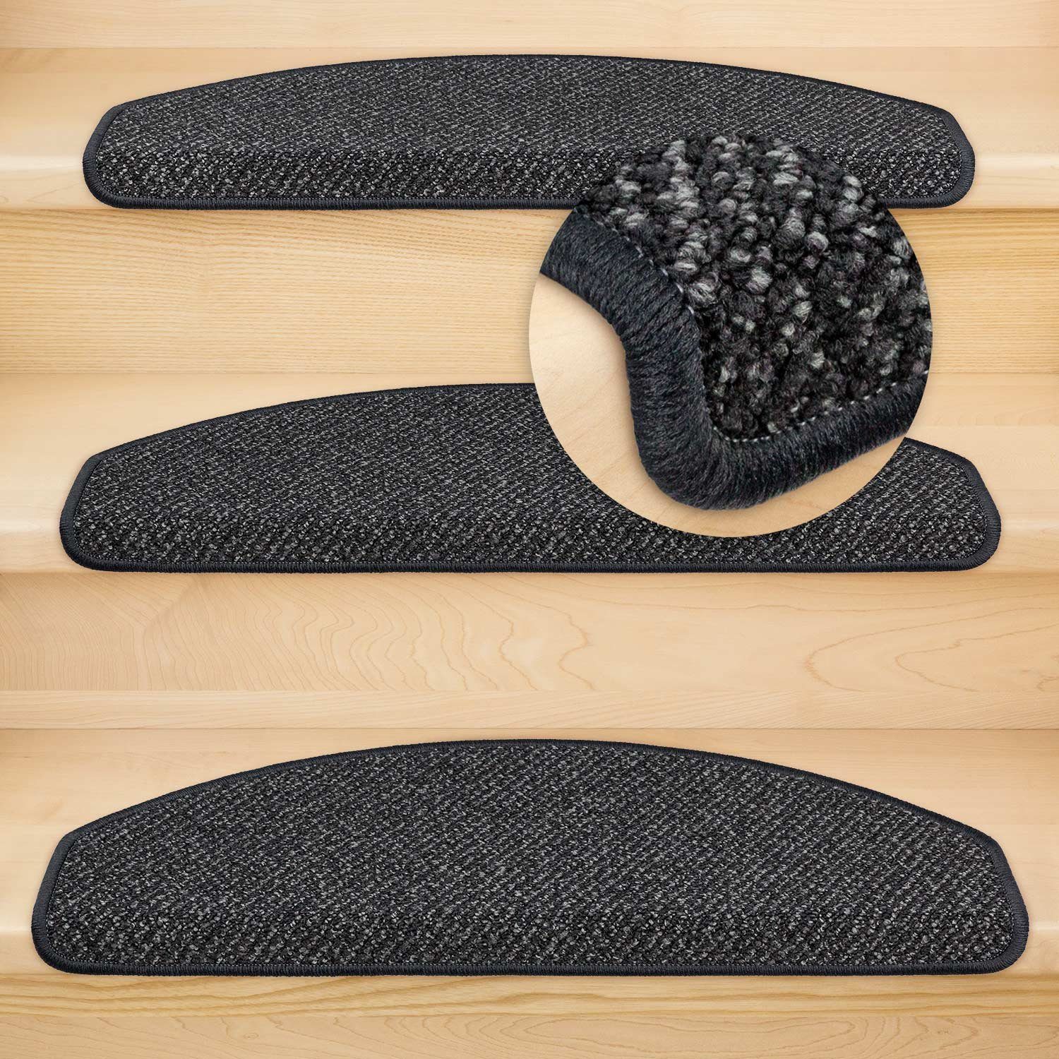 Metzker® Stufenmatte Stufenmatten DAS TEPPICHWERK Lord Halbrund in SparSets, halbrund, Höhe: 8 mm, gekettelt – Bild 3 von 5