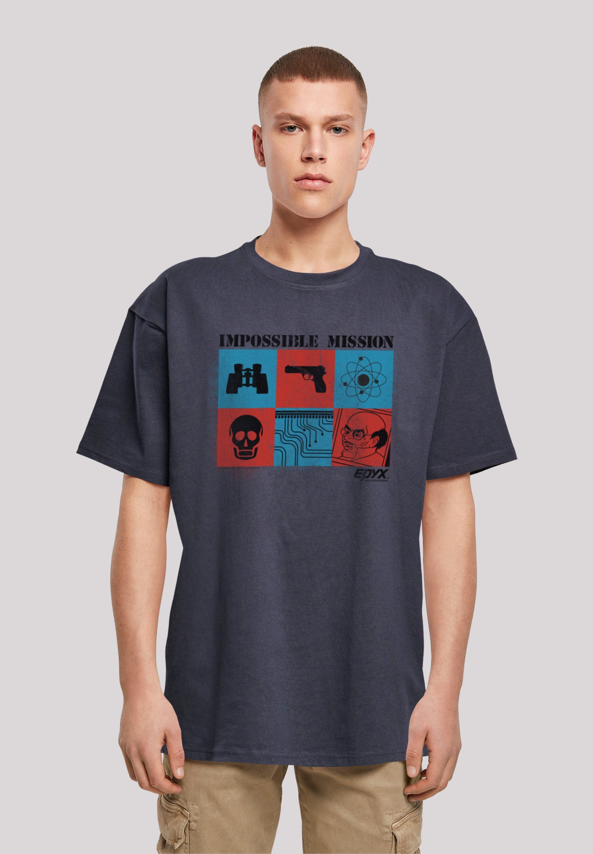 F4NT4STIC T-Shirt Impossible Mission Retro Gaming SEVENSQUARED Print navy