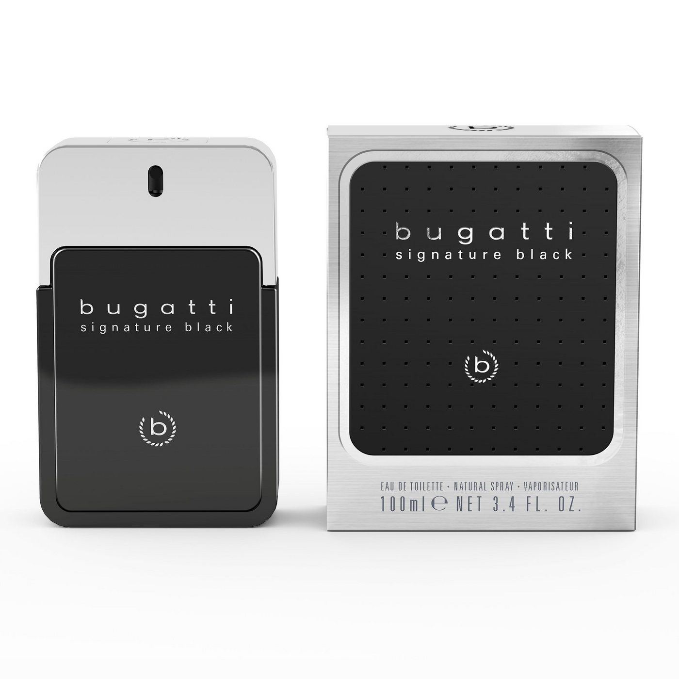 bugatti Eau de Toilette Signature man black, Orientalischer Duft mit Bergamotte, Pfeffer, Salbei und Tonka Bohnen.