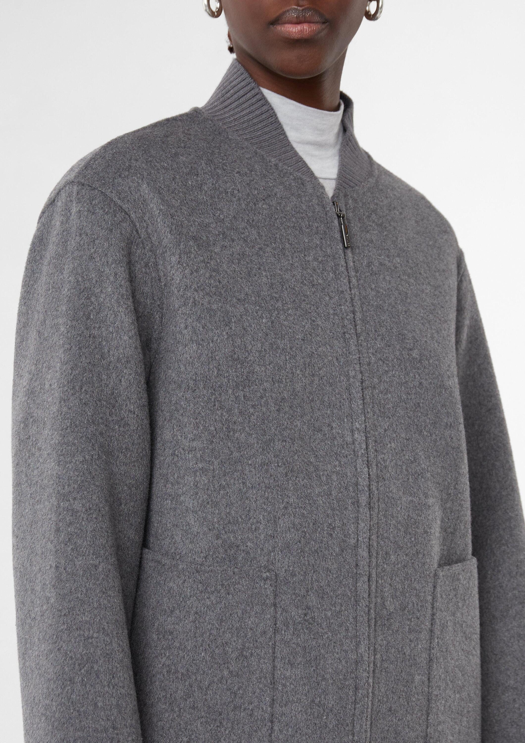 comma Funktionsjacke Outdoor-Jacke Bomberjacke aus Doubleface-Wolle