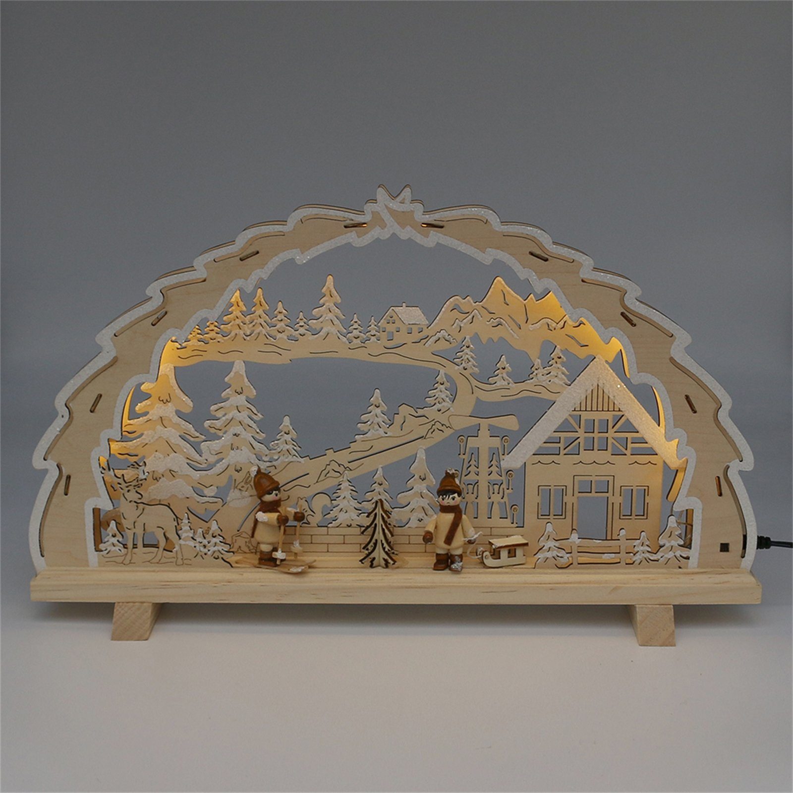 Schwibbogen, Holz Schwibbogen LED SIGRO Winterfiguren