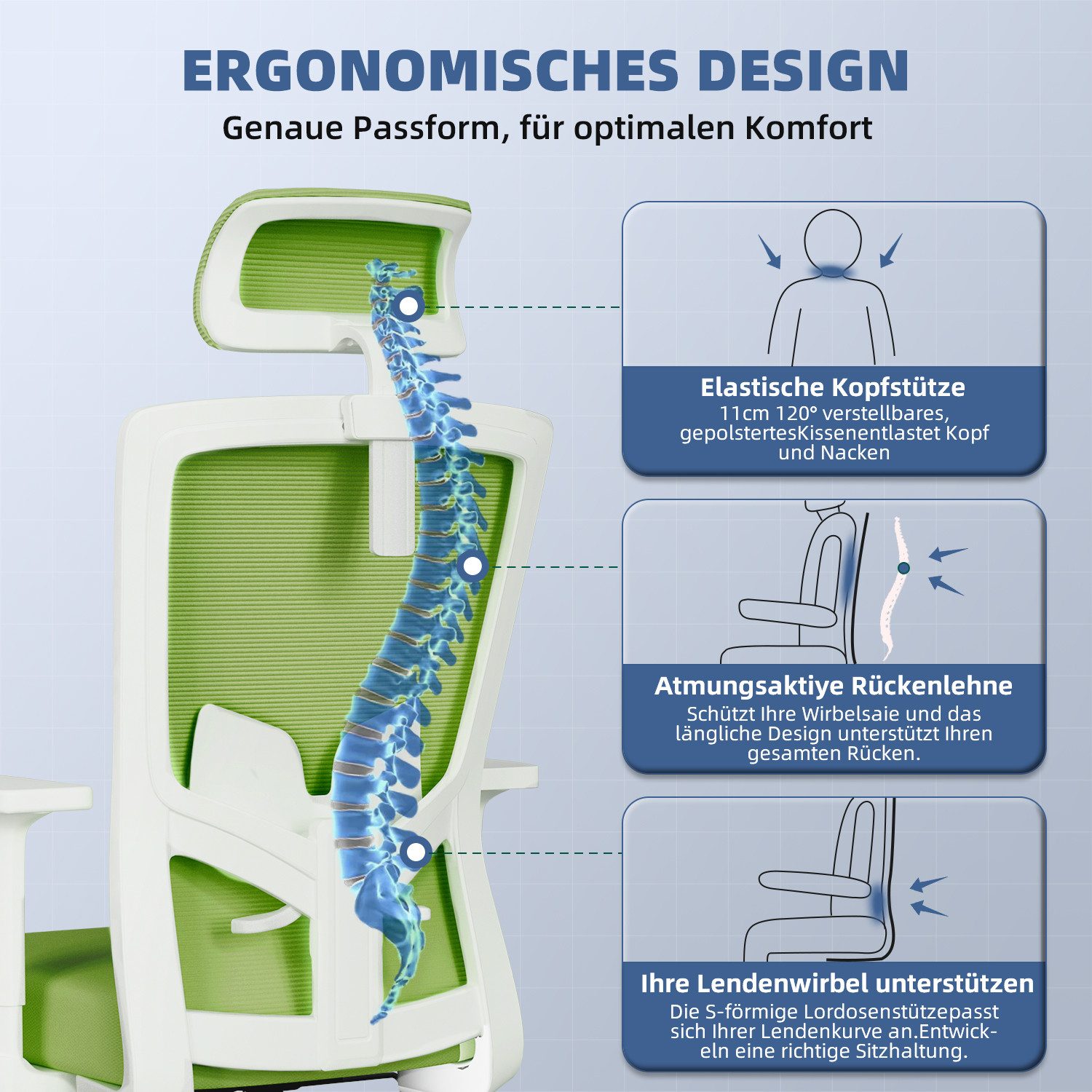 Adormii Bürostuhl Ergonomischer Bürostuhl, Schreibtischstuhl Chefsessel günstig online kaufen