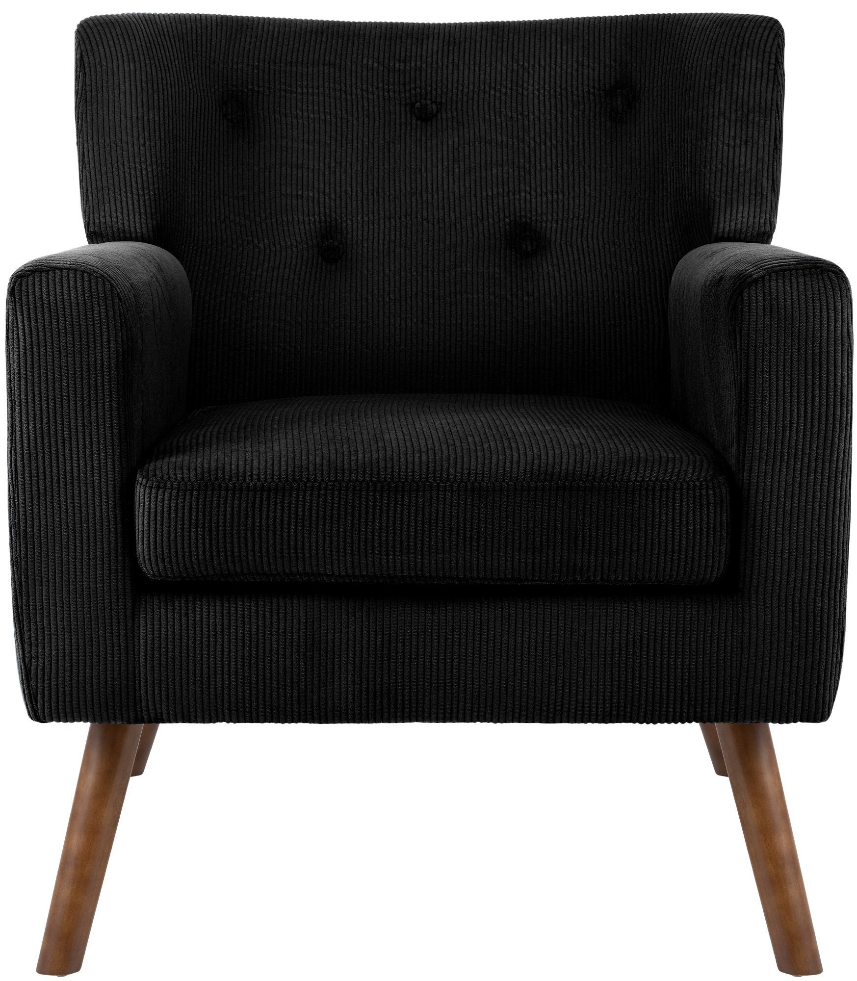 CLP Loungesessel Kioni (1er), Cordbezug, Kautschukholz, bis 150 kg belastbar – Bild 4 von 5