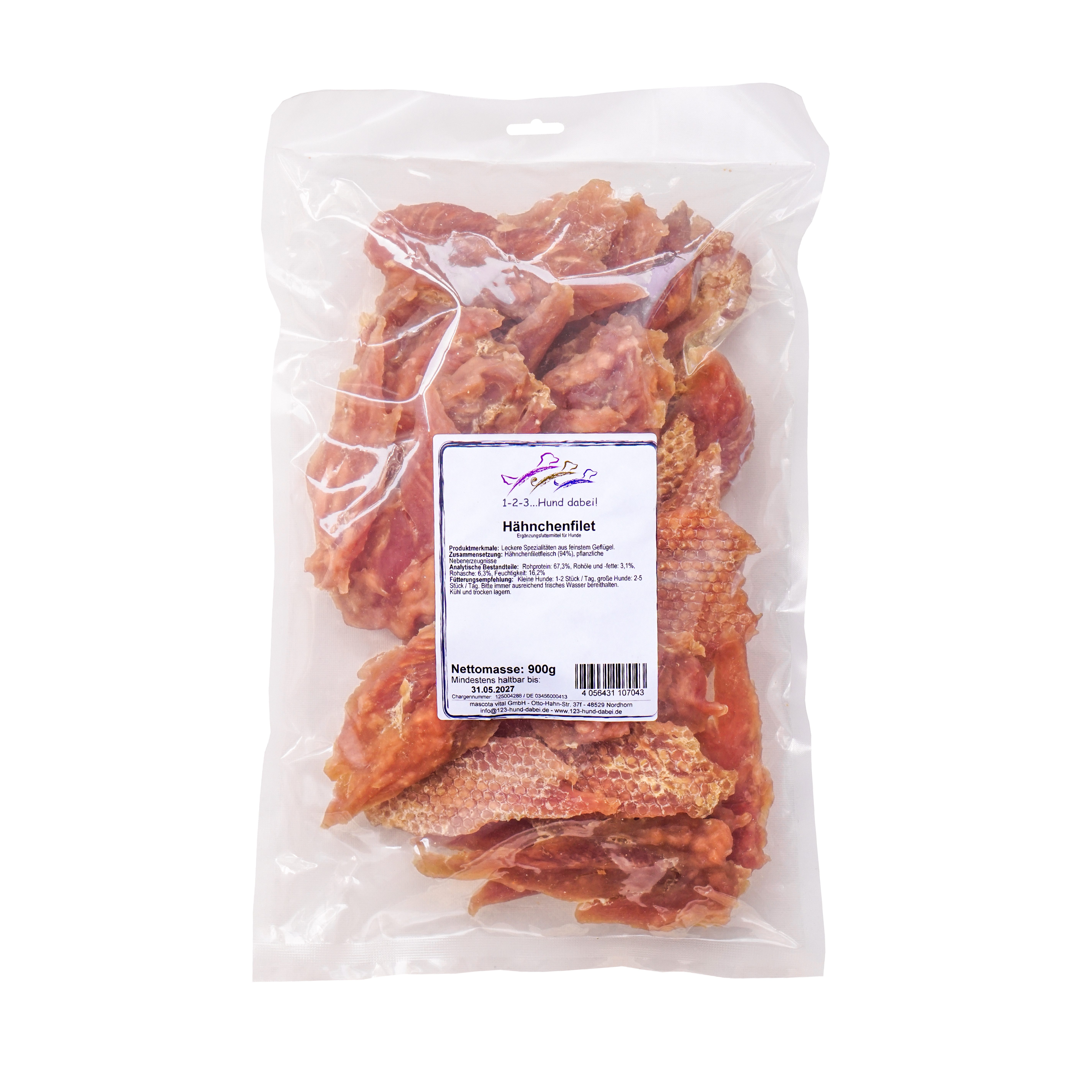 123... Hund dabei! Hähnchenfilet 900g, Snack für: Hunde